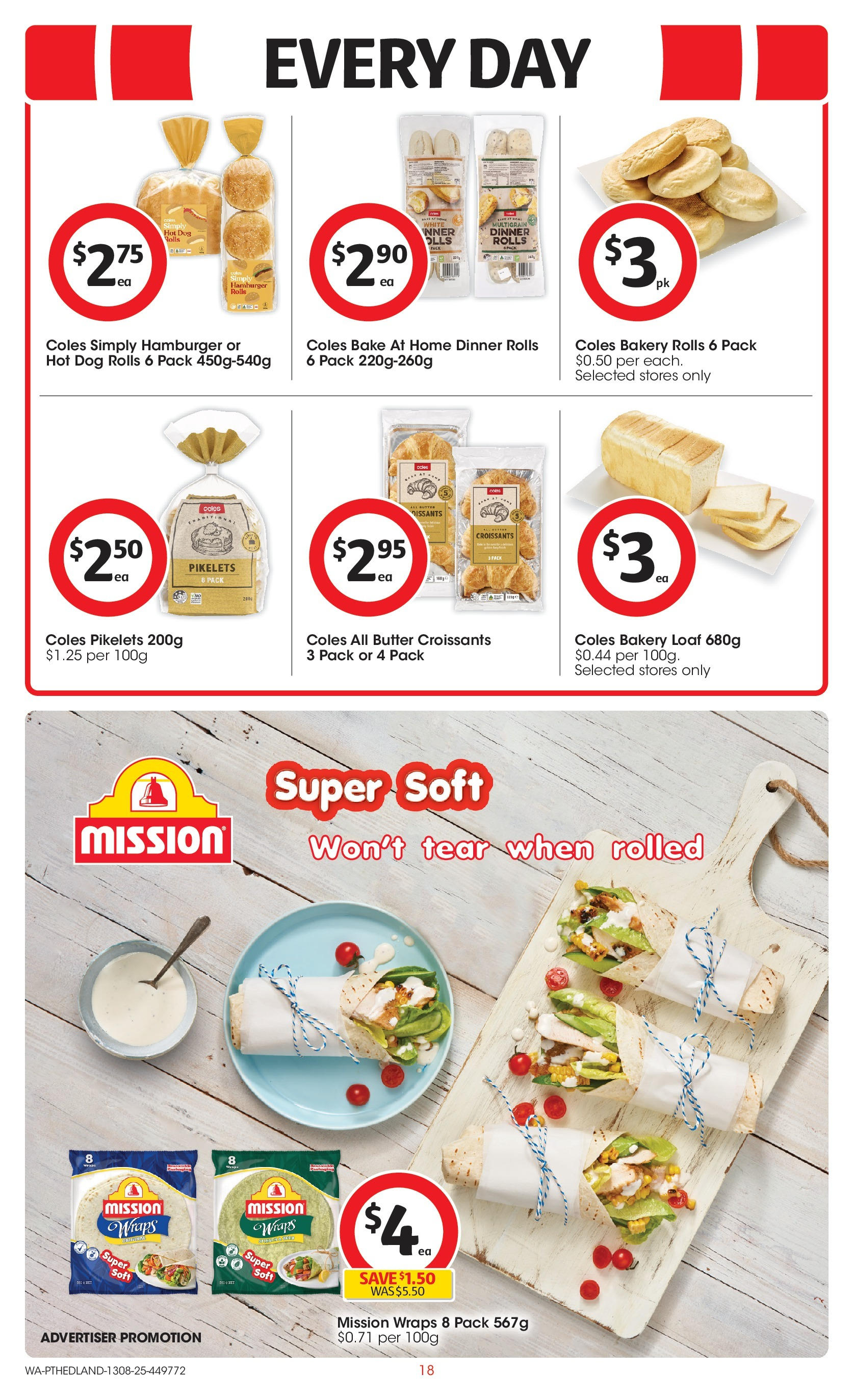 ﻿﻿Coles catalogue valid from 13/08/2025 > Online Australia | Page: 18 | Products: Butter, Bakery