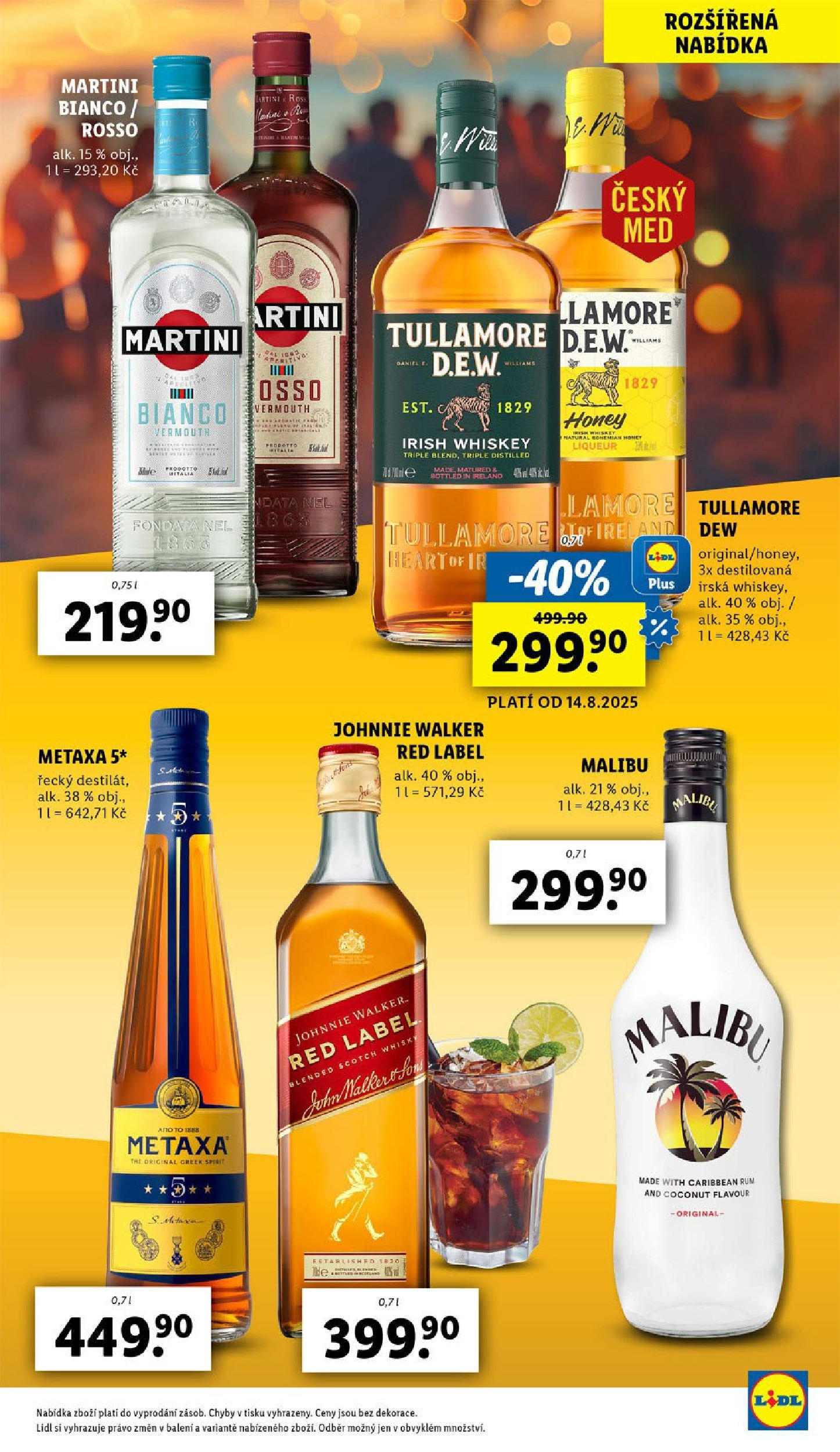 Lidl leták od 19.08.2025 - Nový akční leták | Strana: 27 | Produkty: Whiskey, Red Label, Vermouth, Malibu