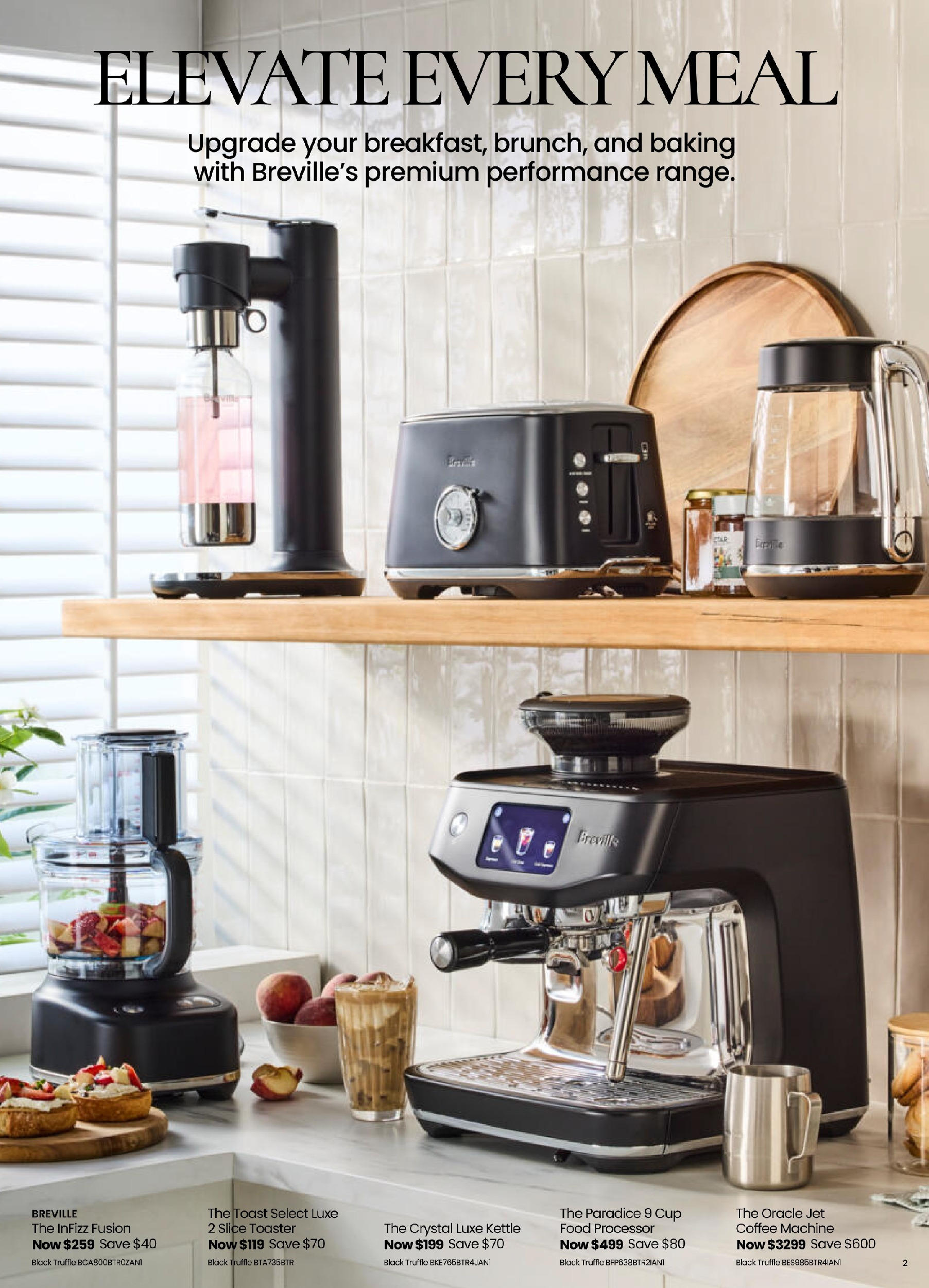 Myer Catalogue Make Space for Spring Kitchen & Dining Home Essentials - 11/08/2025 > weekly / monthly specials | Page: 2 | Products: Coffee, Kettle, Food processor, Toaster
