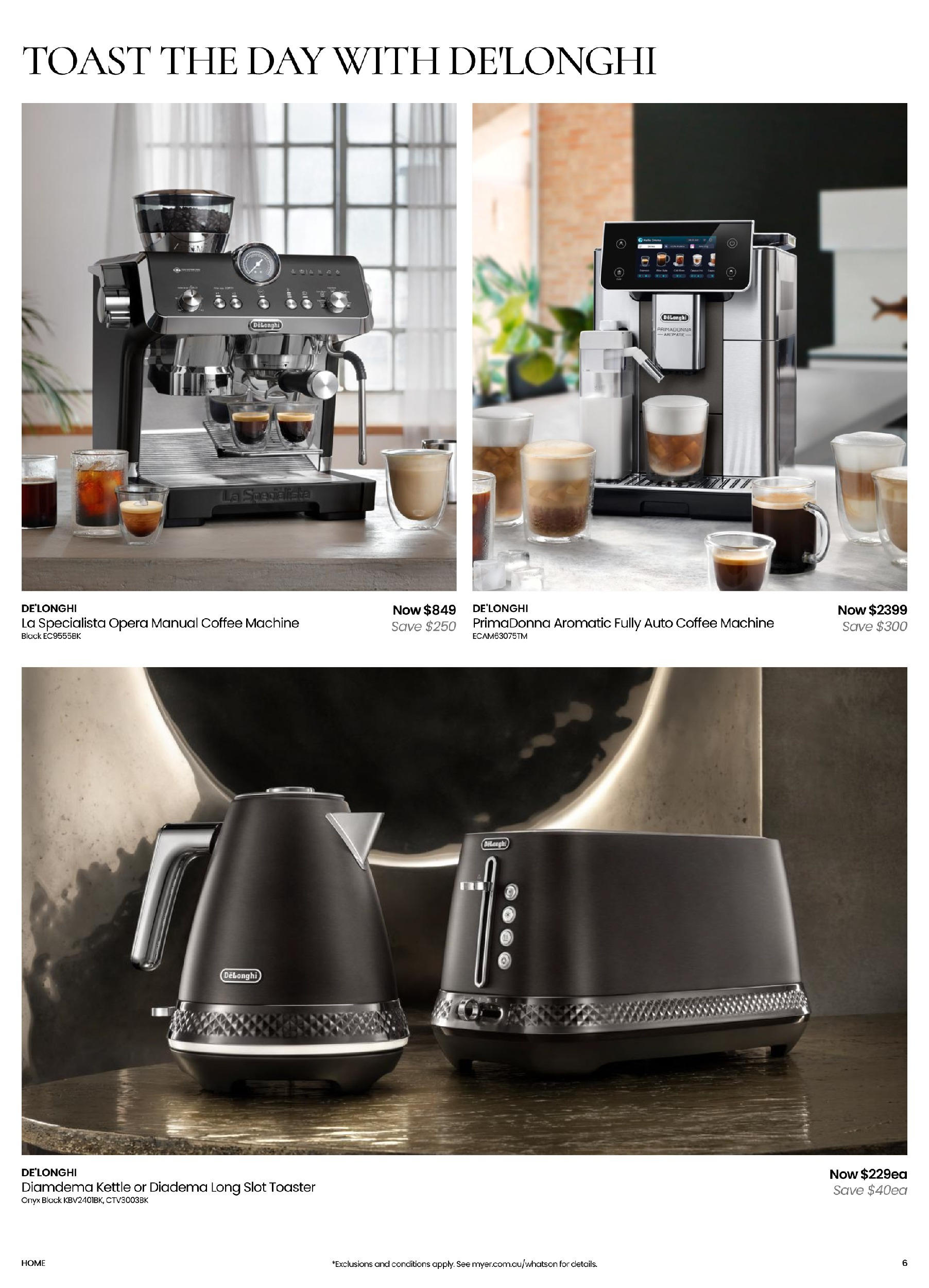 Myer Catalogue Make Space for Spring Kitchen & Dining Home Essentials - 11/08/2025 > weekly / monthly specials | Page: 6 | Products: Coffee, Kettle, Toaster