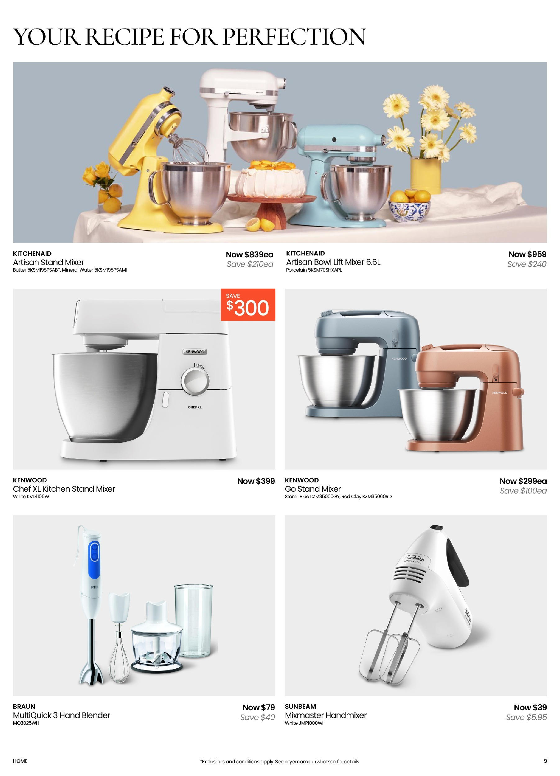 Myer Catalogue Make Space for Spring Kitchen & Dining Home Essentials - 11/08/2025 > weekly / monthly specials | Page: 9 | Products: Butter, Water, Clay, Mixer