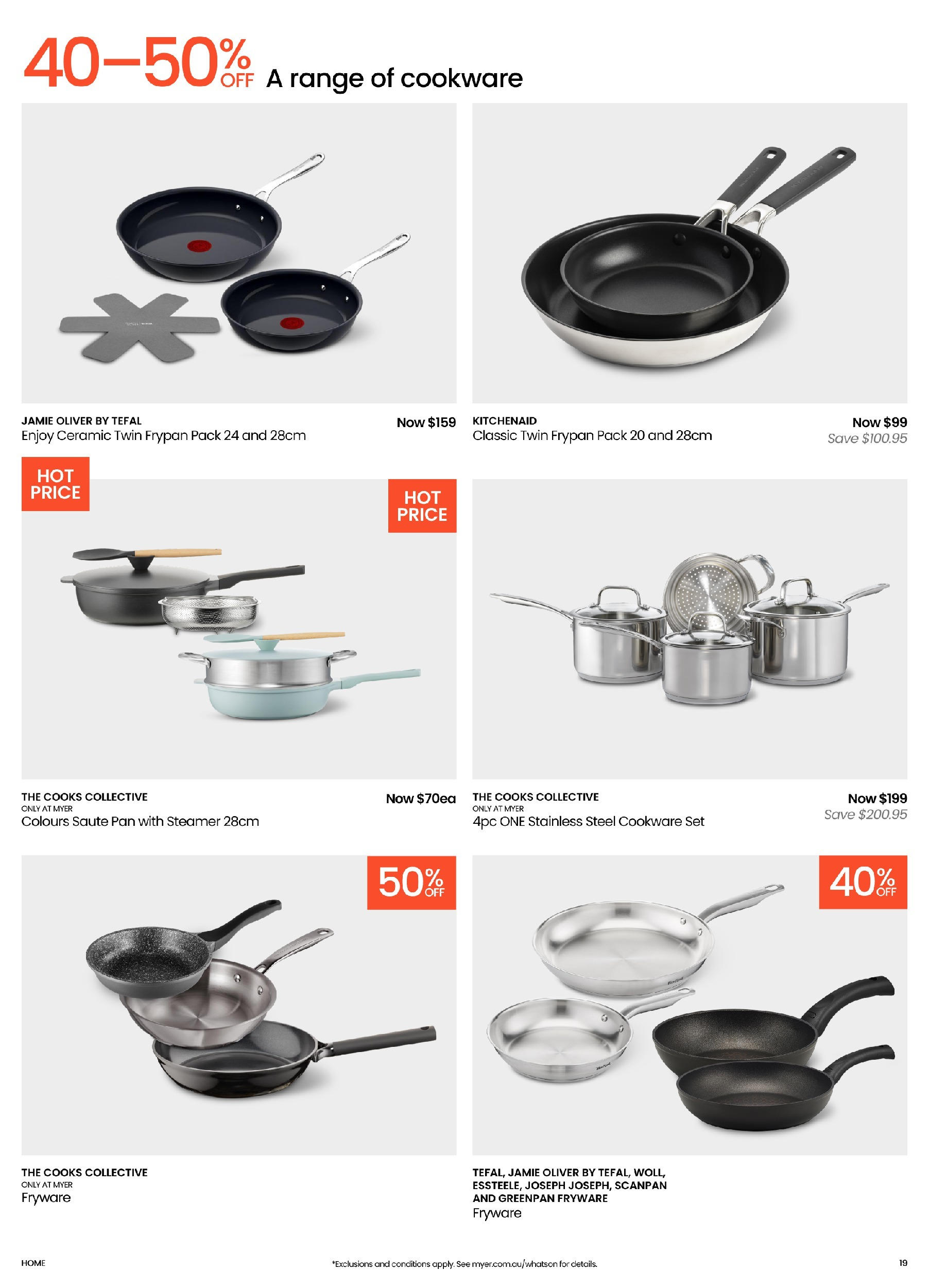 Myer Catalogue Make Space for Spring Kitchen & Dining Home Essentials - 11/08/2025 > weekly / monthly specials | Page: 19 | Products: Cookware