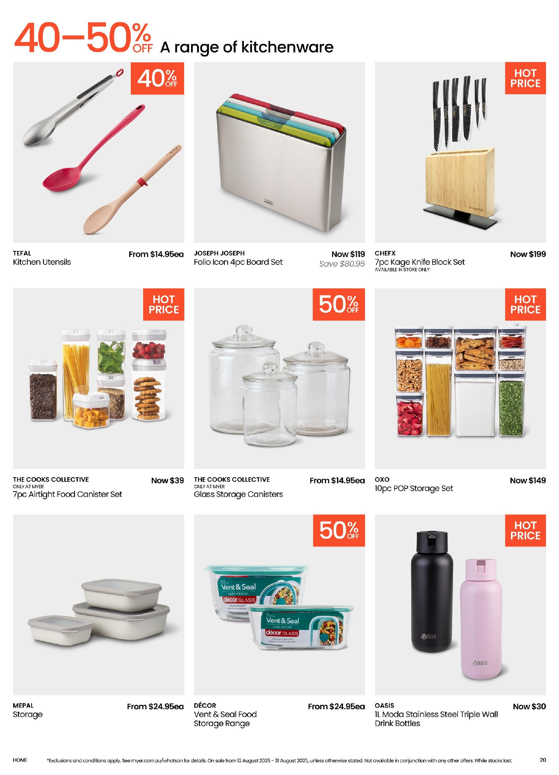 Myer Catalogue Make Space for Spring Kitchen & Dining Home Essentials - 11/08/2025 > weekly / monthly specials | Page: 20 | Products: Decor, Utensils