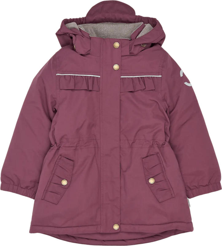 Mikk-Line Winterjacke mit Rüschen-Details, lila, Gr. 122/128