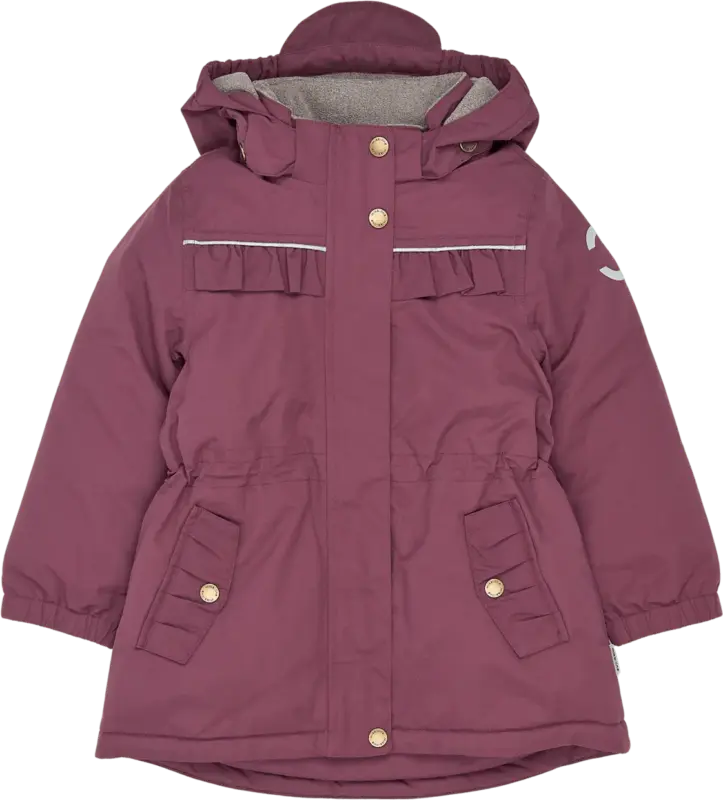Mikk-Line Winterjacke mit Rüschen-Details, lila, Gr. 98/104