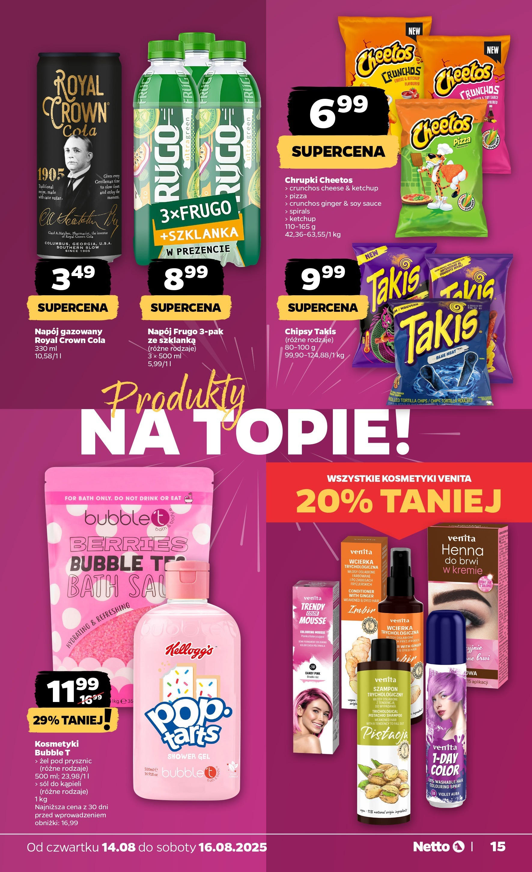 Netto gazetka od 14.08.2025 - Aktualne promocje | Strona: 15 | Produkty: Szklanka, Ketchup, Prysznic, Żel pod prysznic