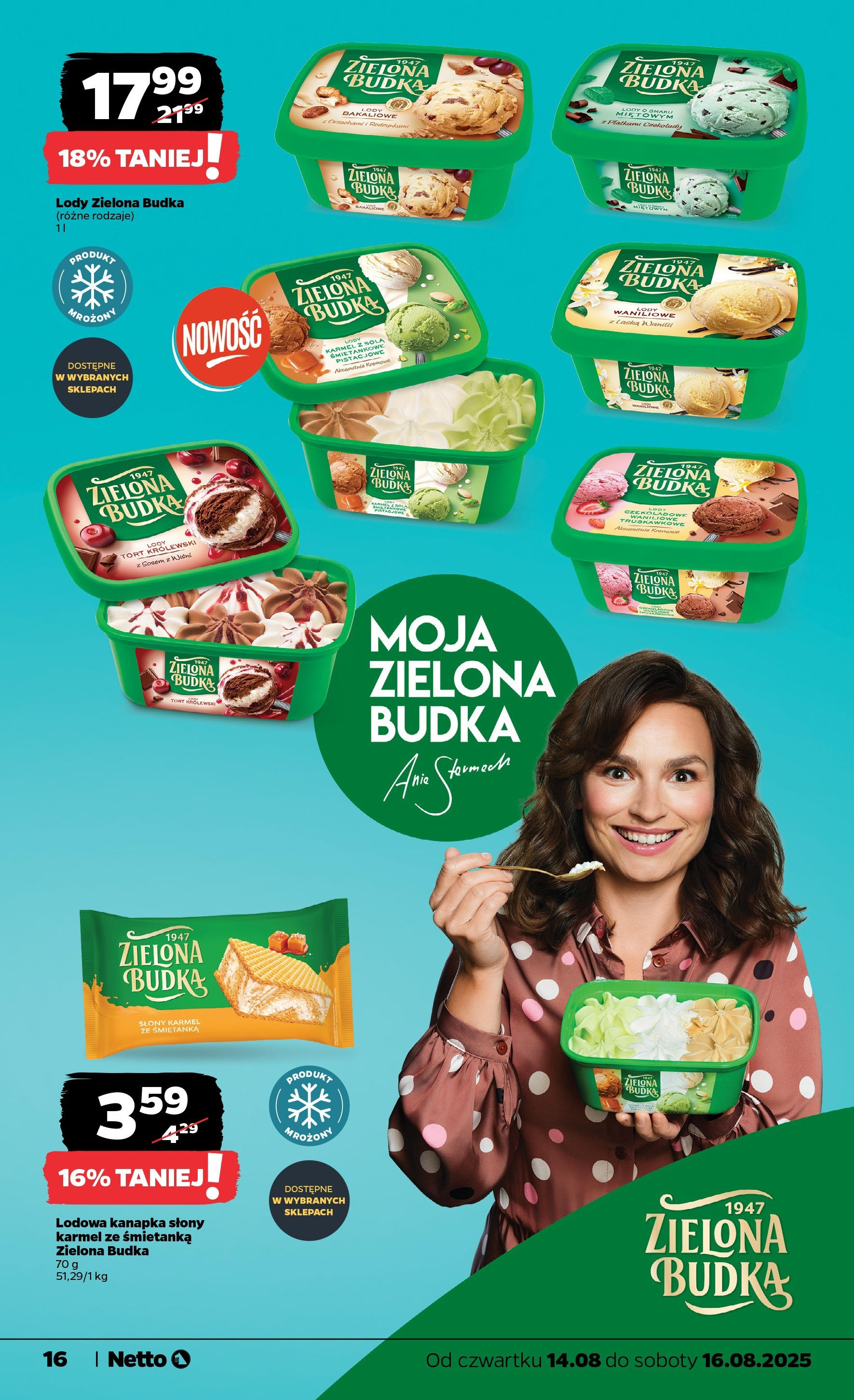 Netto gazetka od 14.08.2025 - Aktualne promocje | Strona: 16 | Produkty: Czekolady, Tort, Lody waniliowe, Lody