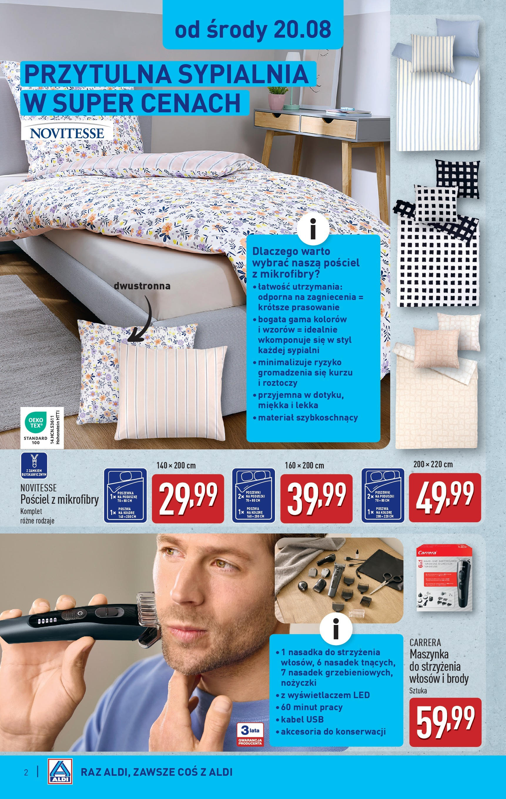 Aldi Gazetka - Hity od Środy i od Soboty od 20.08.2025 - Ulotka PDF, promocje | Strona: 2 | Produkty: Pościel, Kabel, USB