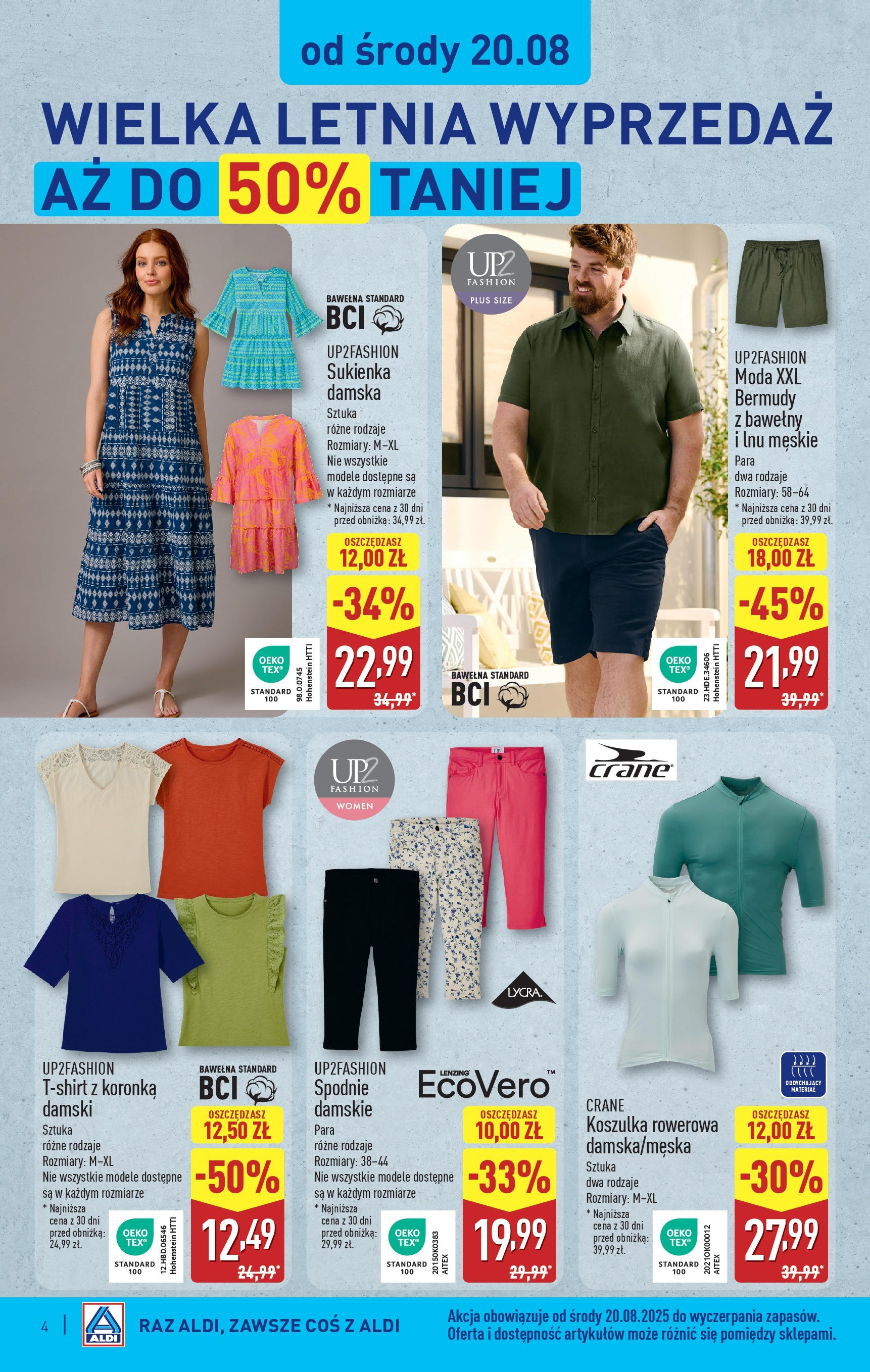 Aldi Gazetka - Hity od Środy i od Soboty od 20.08.2025 - Ulotka PDF, promocje | Strona: 4 | Produkty: Spodnie, Sukienka