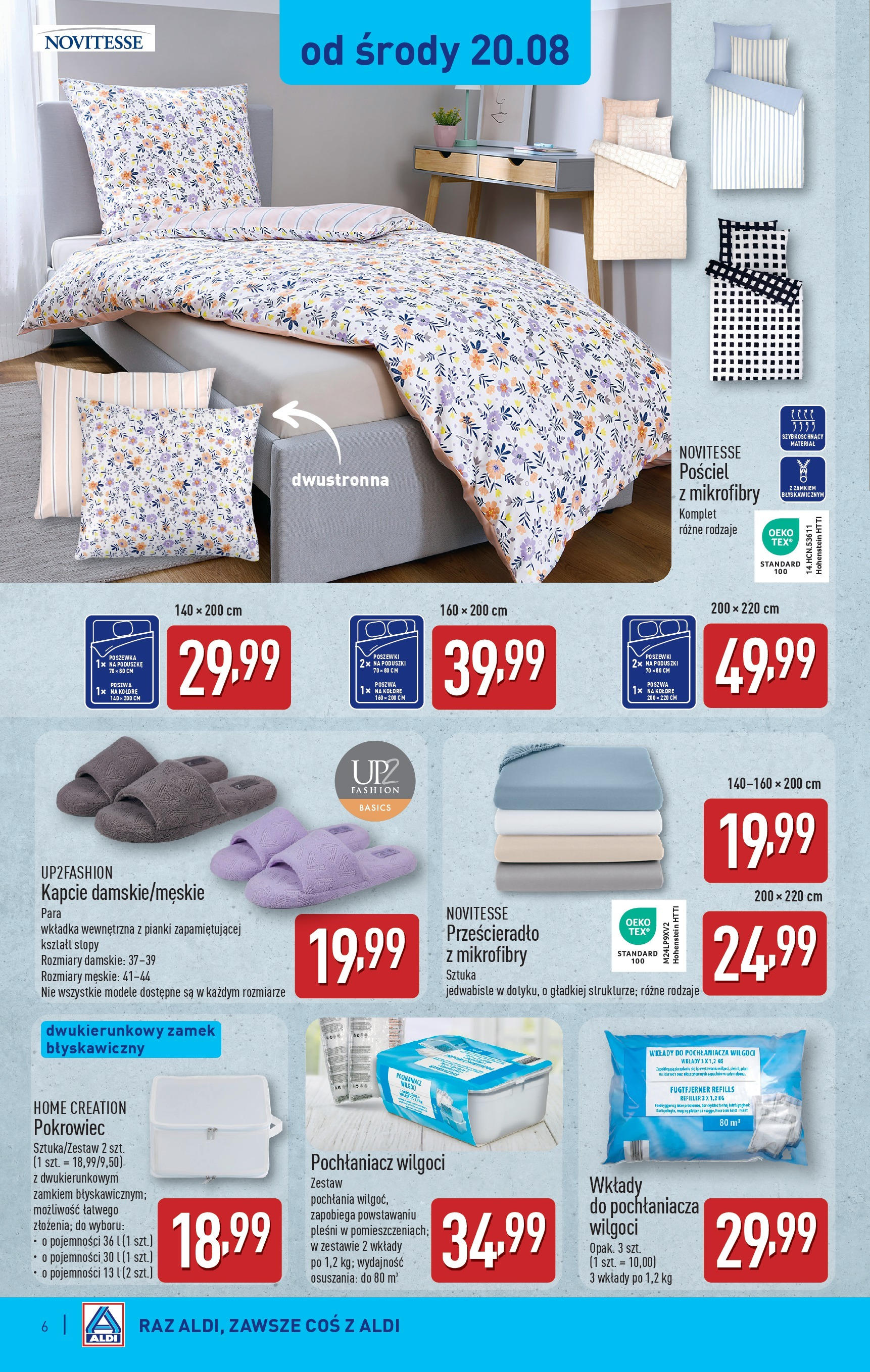 Aldi Gazetka - Hity od Środy i od Soboty od 20.08.2025 - Ulotka PDF, promocje | Strona: 6 | Produkty: Pościel, Kapcie, Pianki
