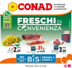 Anteprima dell'opuscolo Freschi di convenienza dal negozio Conad valido da 12/08/2025