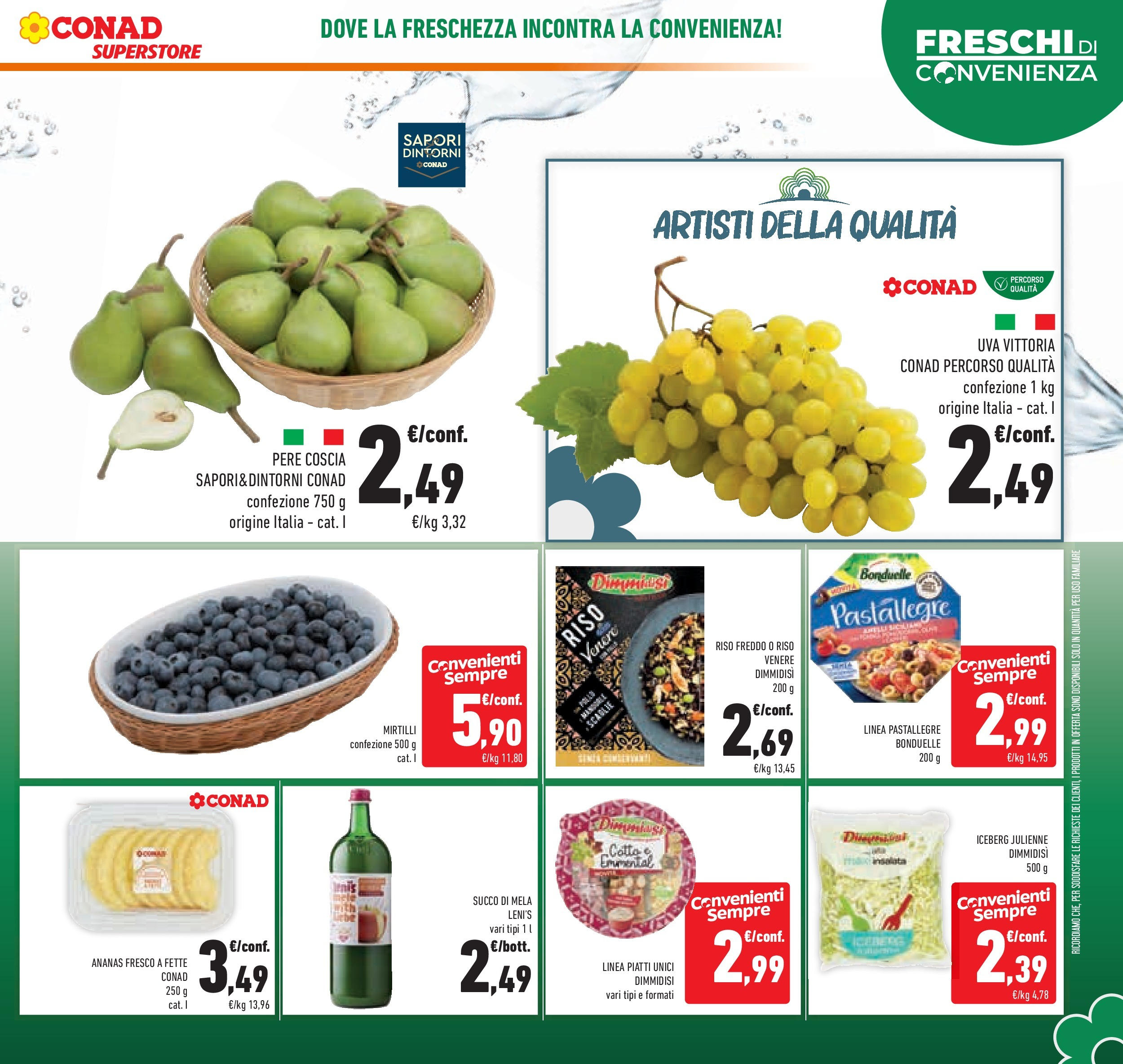 Volantino Conad dal 12/08/2025 > Anteprima - Agosto | Pagina: 5 | Prodotti: Succo, Riso, Uva, Mirtilli
