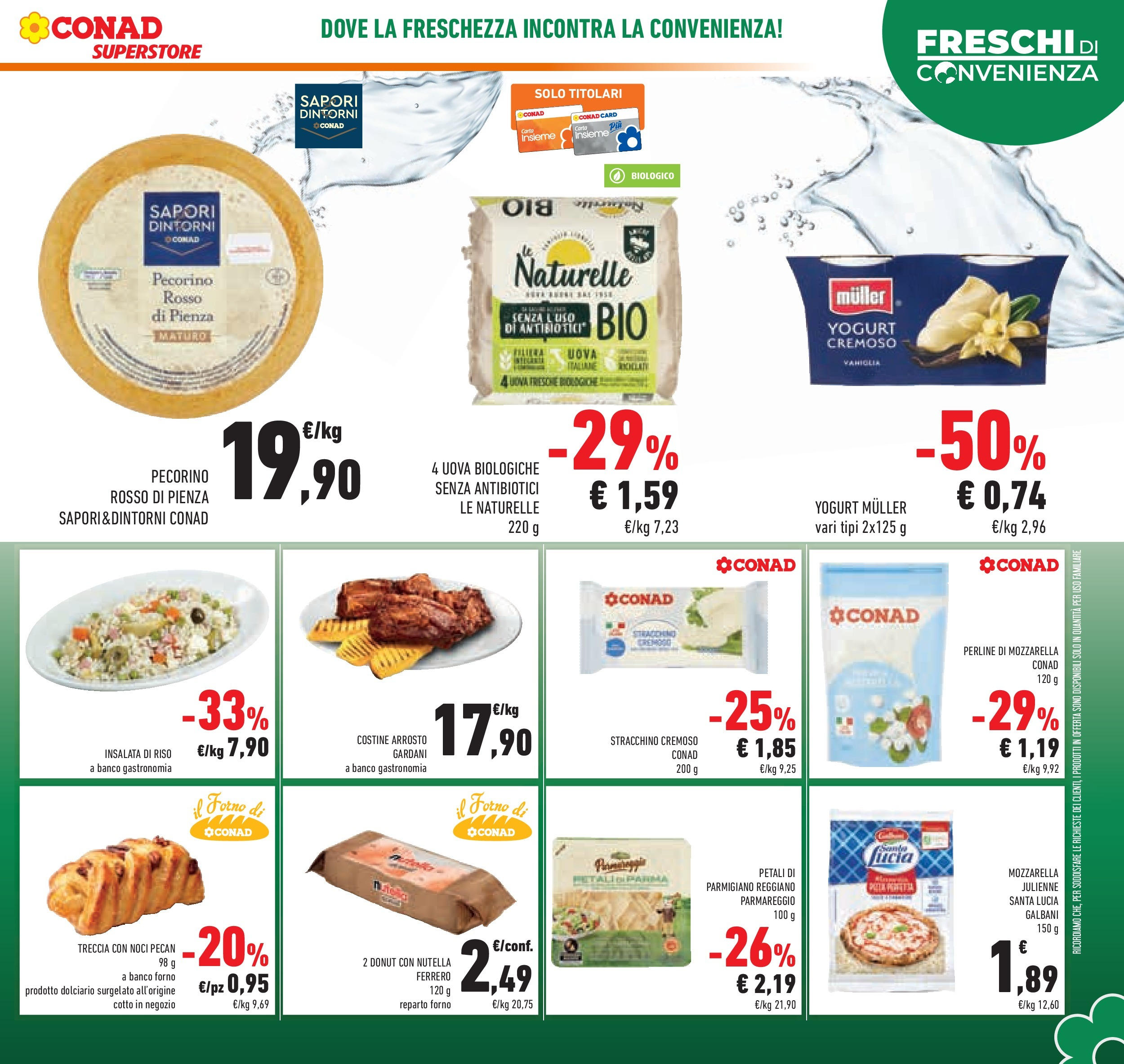 Volantino Conad dal 12/08/2025 > Anteprima - Agosto | Pagina: 9 | Prodotti: Uova, Insalata, Parmigiano reggiano, Insalata di riso