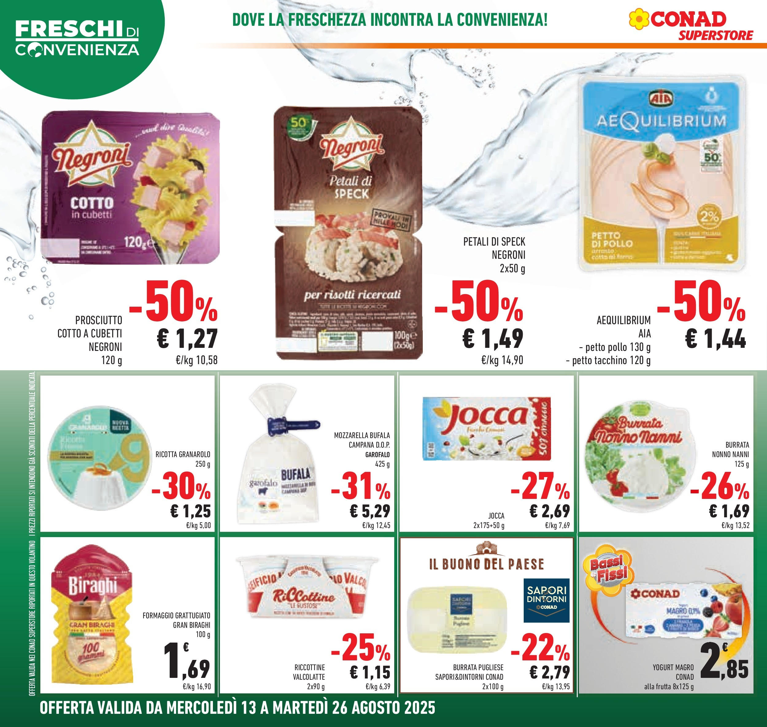 Volantino Conad dal 12/08/2025 > Anteprima - Agosto | Pagina: 10 | Prodotti: Petto di Pollo, Pollo, Frutta, Mozzarella