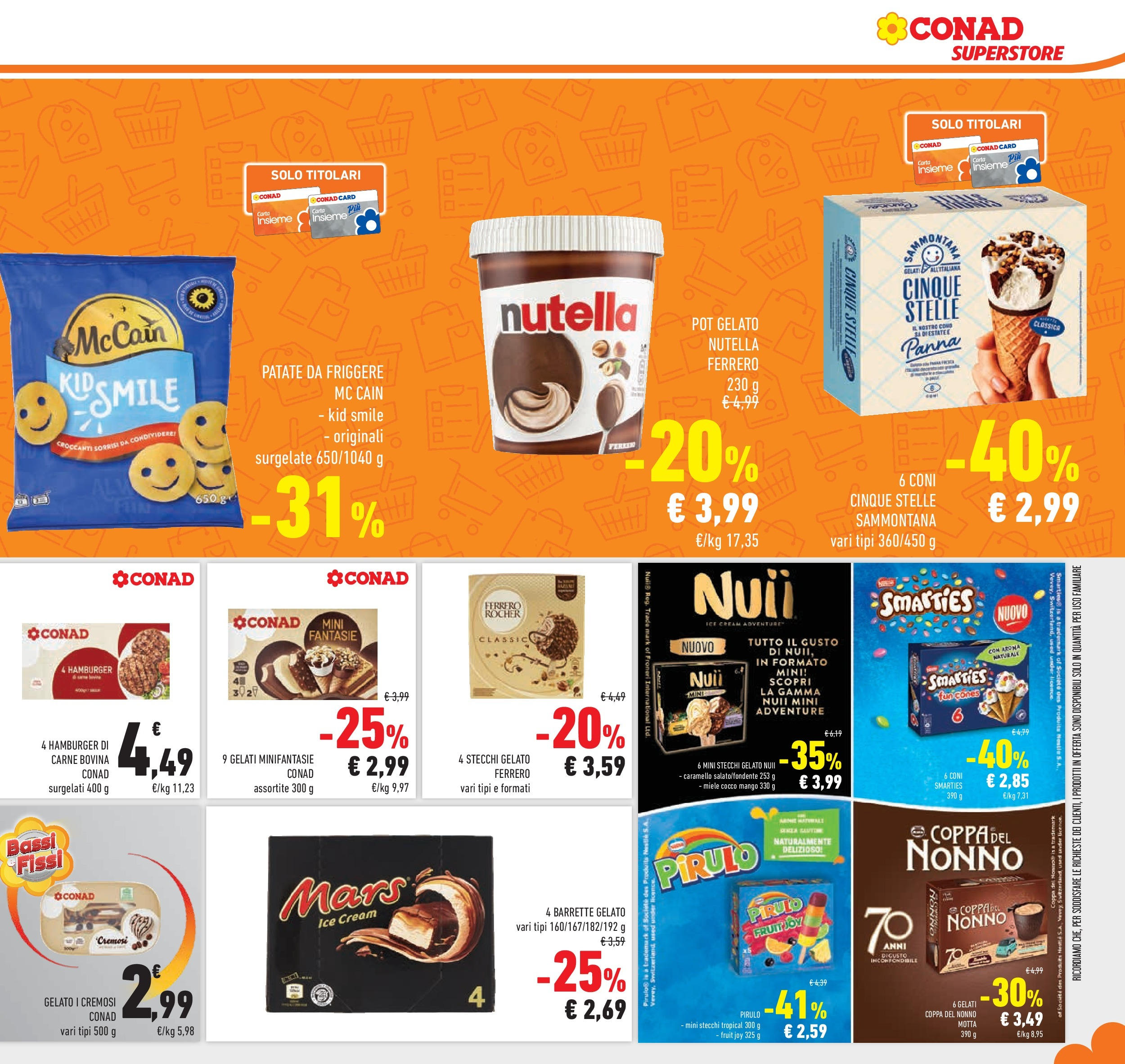 Volantino Conad dal 12/08/2025 > Anteprima - Agosto | Pagina: 17 | Prodotti: Panna, Gelato, Cocco, Hamburger