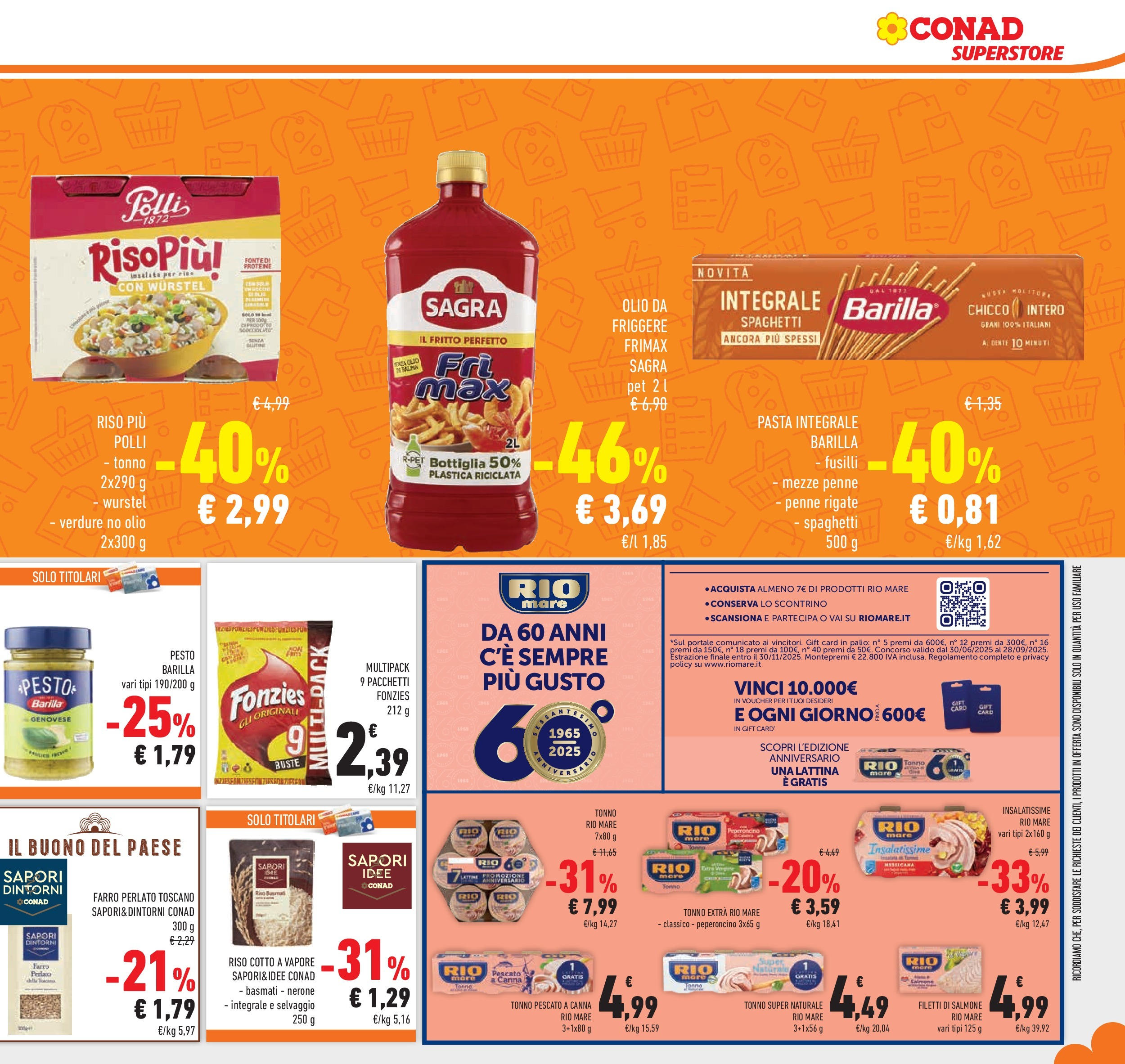 Volantino Conad dal 12/08/2025 > Anteprima - Agosto | Pagina: 19 | Prodotti: Salmone, Olio, Pasta, Tonno