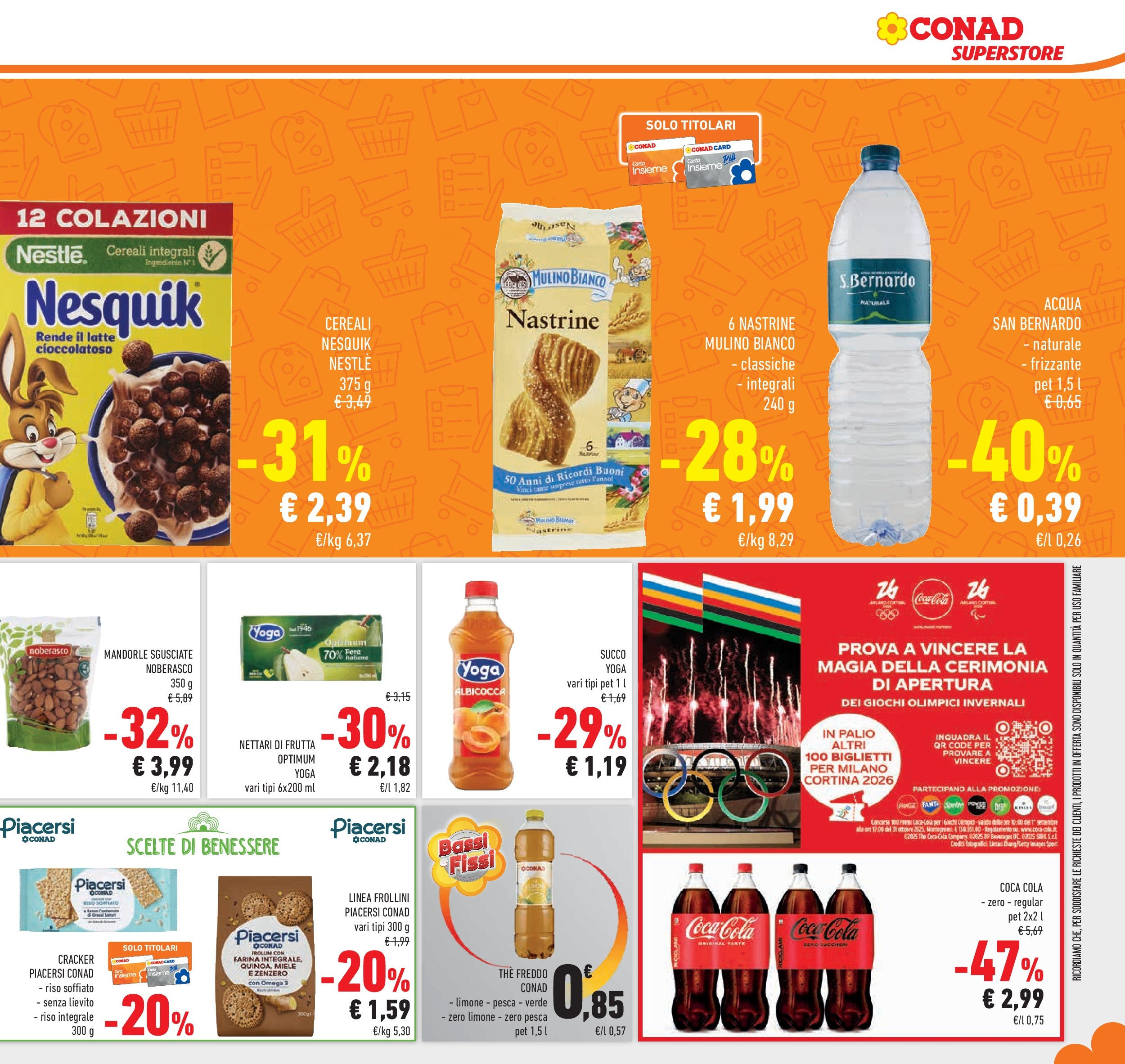 Volantino Conad dal 12/08/2025 > Anteprima - Agosto | Pagina: 21 | Prodotti: Riso, Frutta, Pera, Coca Cola