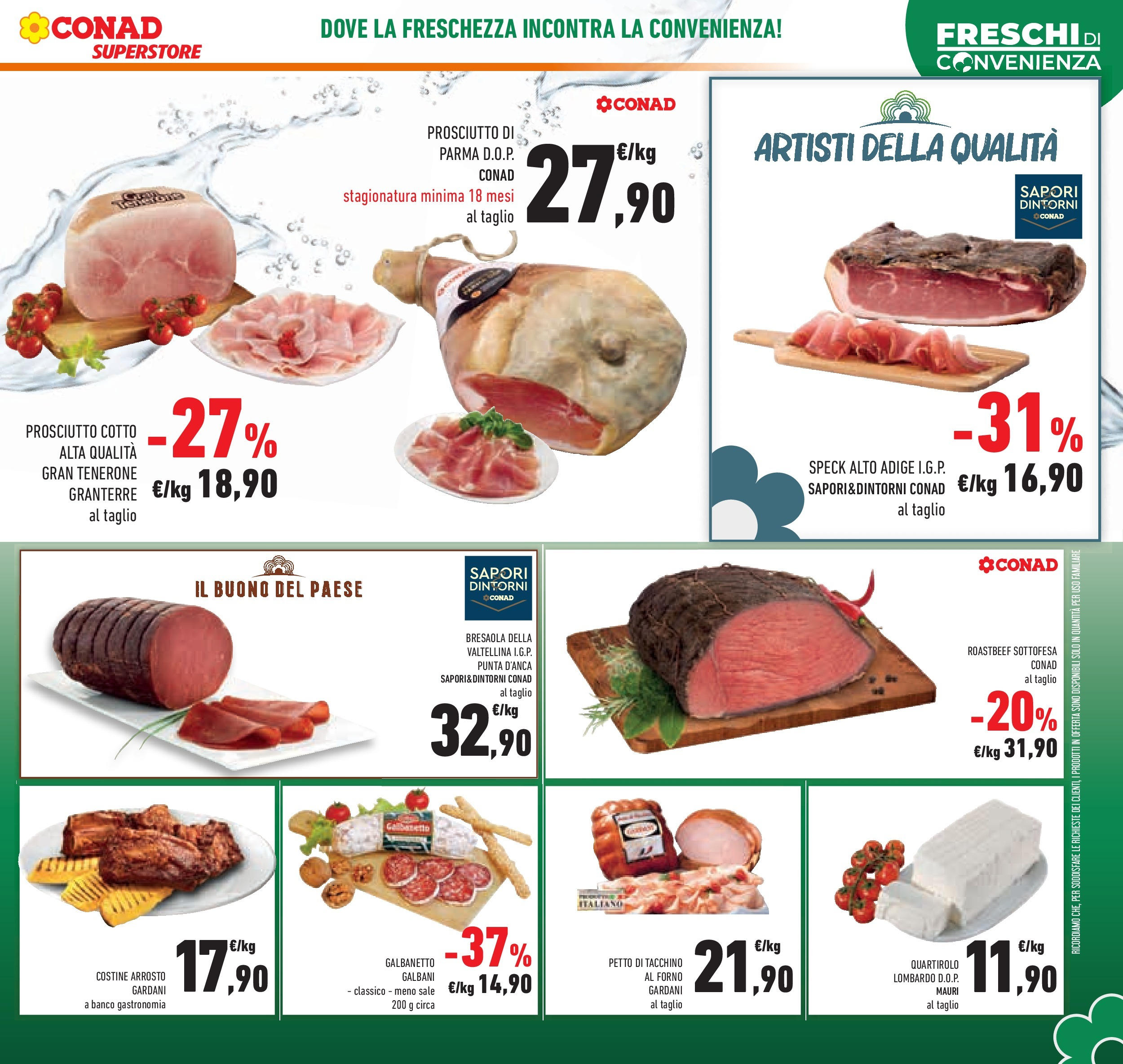 Volantino Conad dal 12/08/2025 > Anteprima - Agosto | Pagina: 11 | Prodotti: Speck, Arrosto, Sale, Tacchino