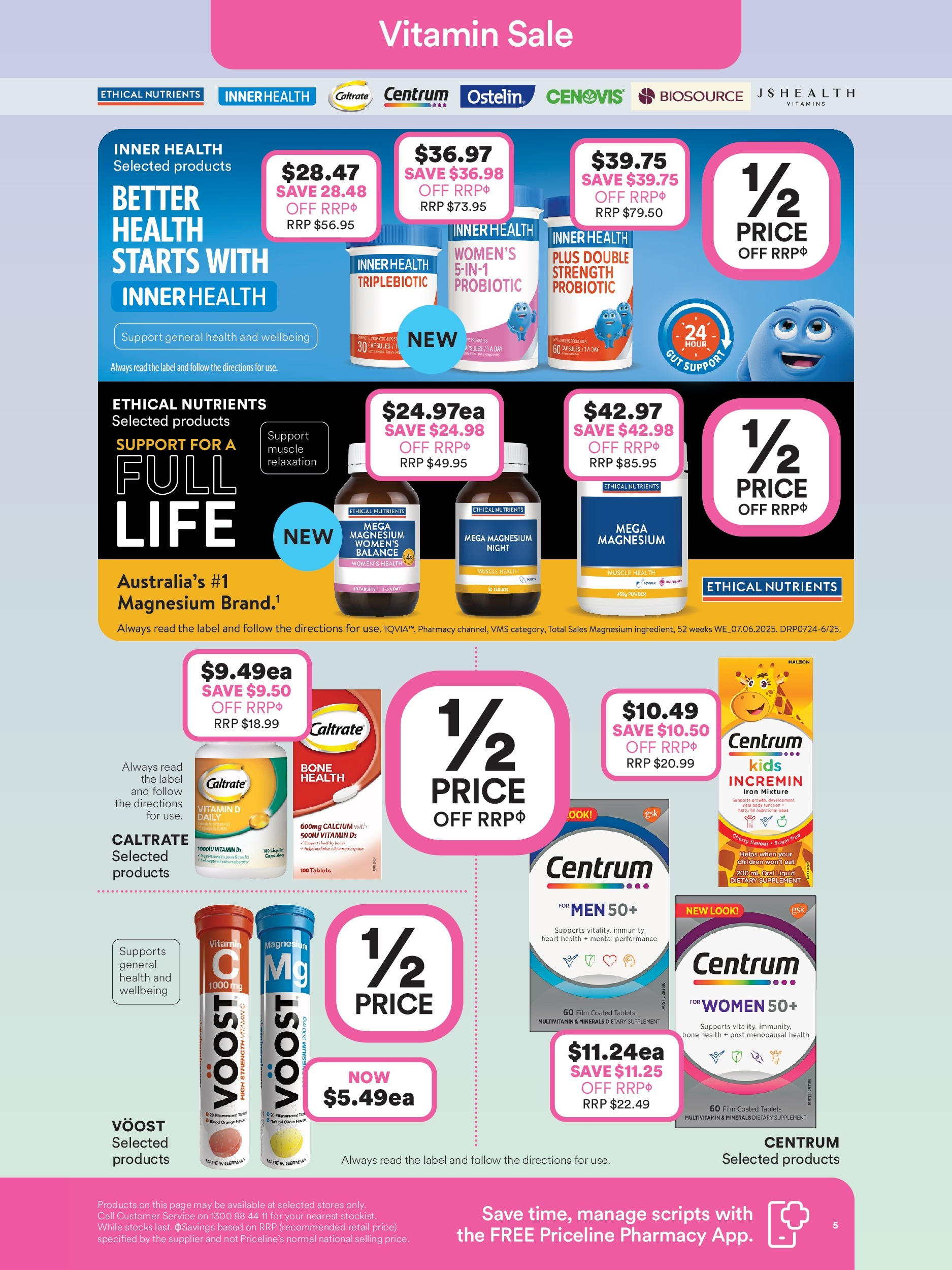 Priceline Pharmacy - Big Brand Vitamin Sale - 13/08/2025 > weekly / monthly specials | Page: 4 | Products: Powder, Multivitamin, Nutrients, Vitamin