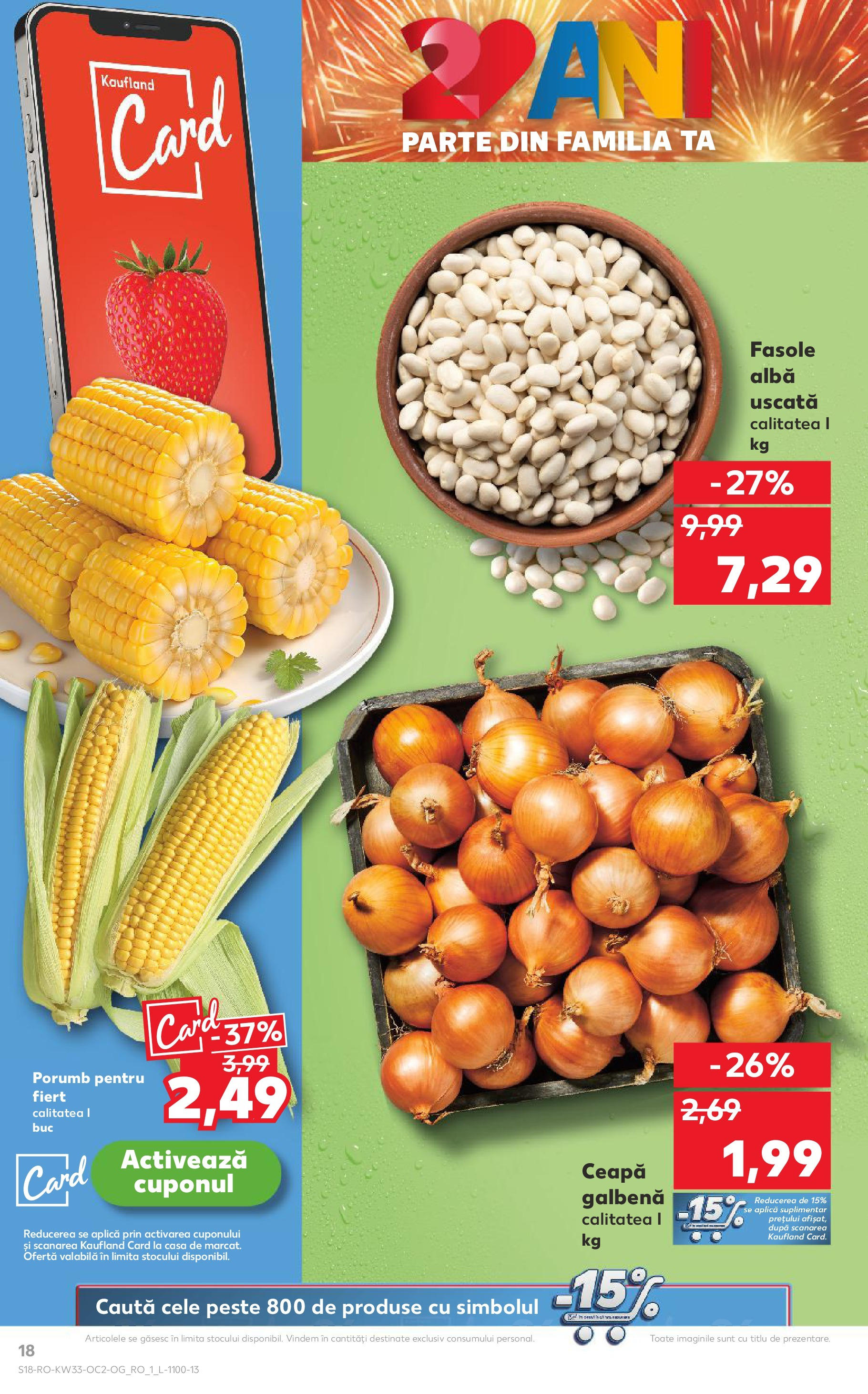 Catalog Kaufland - Deva 13.08.2025 - Revista si Oferta | Pagină: 18 | Produse: Ceapă galbenă, Pește, Porumb, Fasole albă