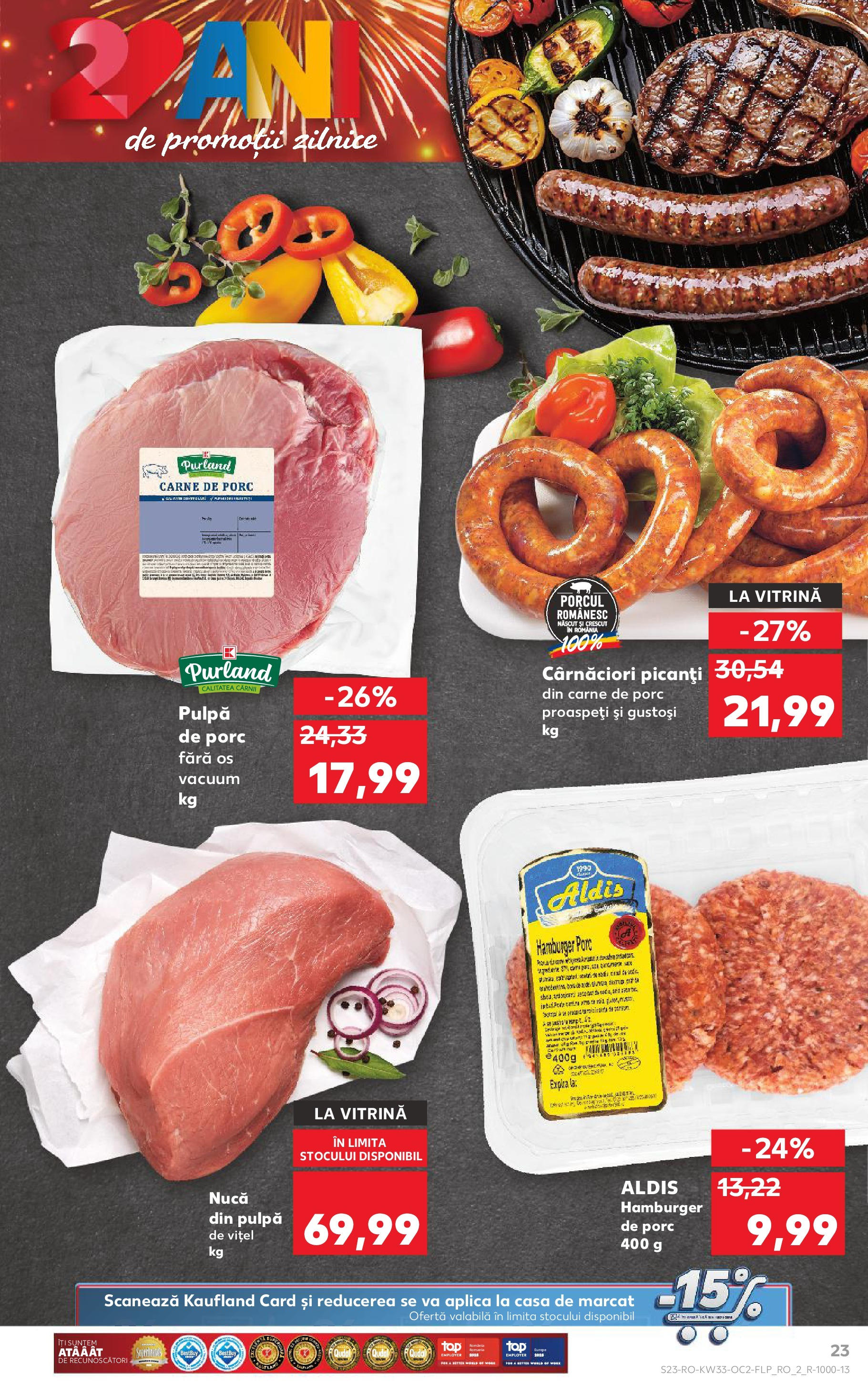 Catalog Kaufland - Deva 13.08.2025 - Revista si Oferta | Pagină: 23 | Produse: Vitrină, Carne De Porc