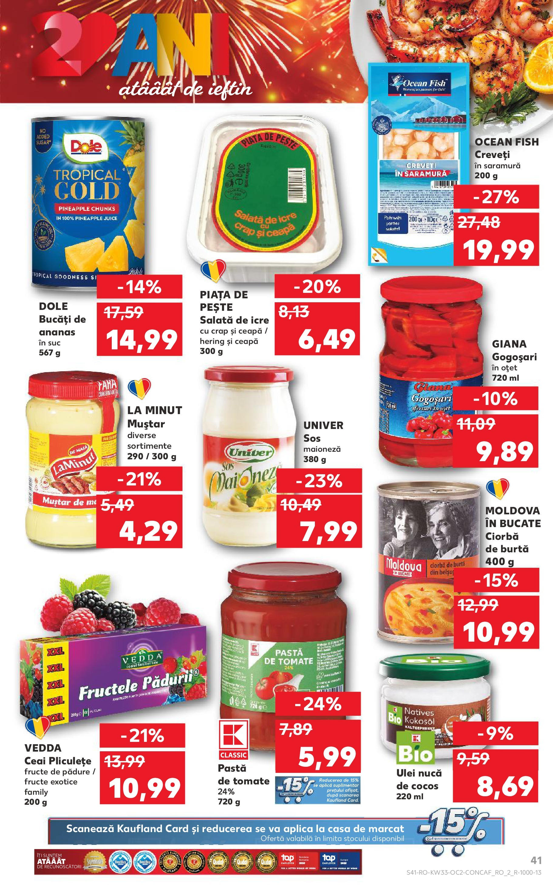Catalog Kaufland - Deva 13.08.2025 - Revista si Oferta | Pagină: 41 | Produse: Ulei, Suc, Paste, Ceapă