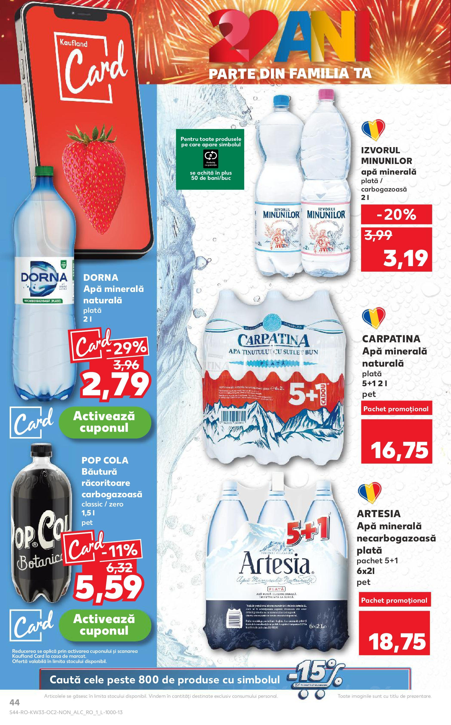 Catalog Kaufland - Deva 13.08.2025 - Revista si Oferta | Pagină: 44 | Produse: Yazı tahtası kalemi, Amerikan servis, Pește, Apă