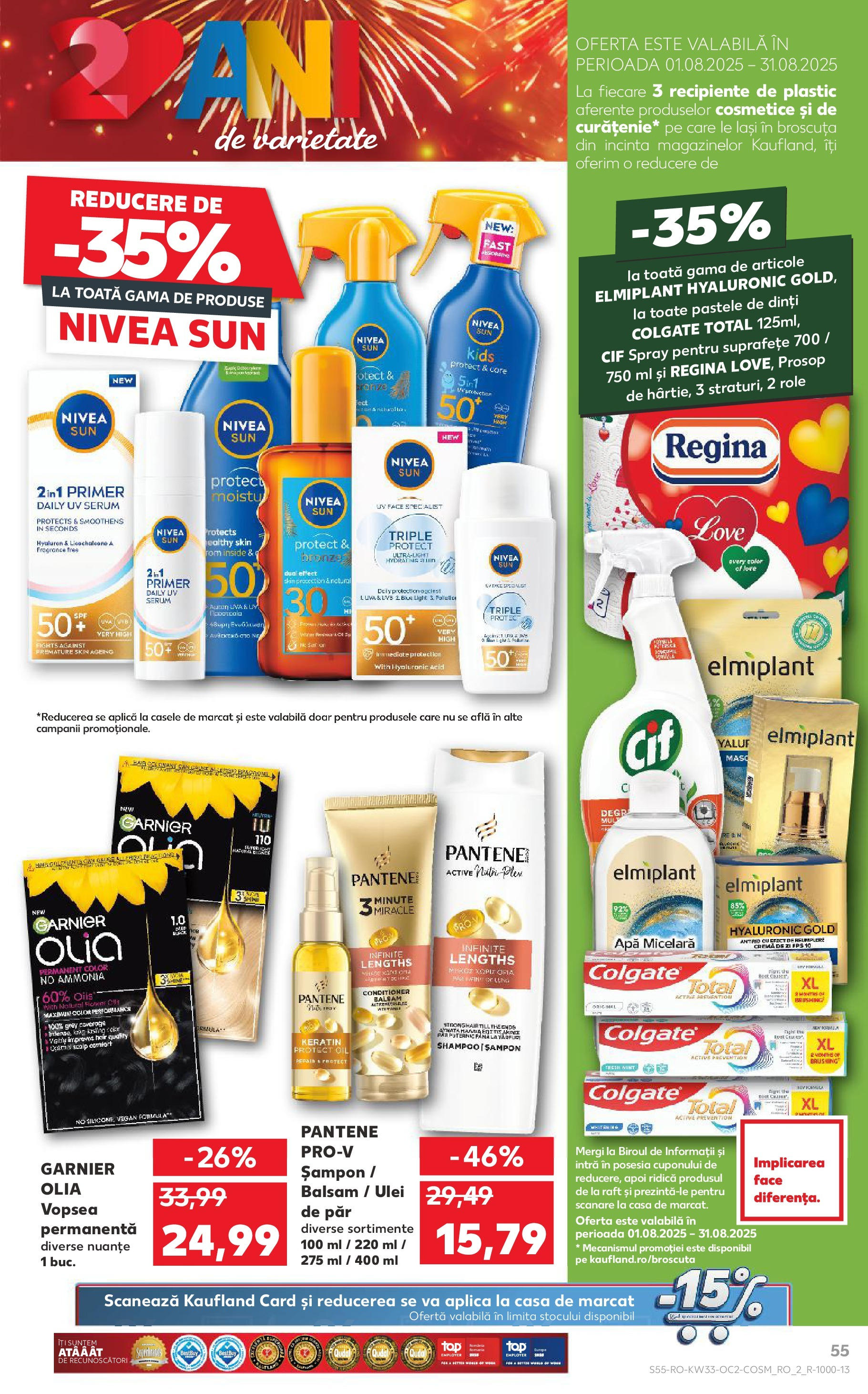 Catalog Kaufland - Deva 13.08.2025 - Revista si Oferta | Pagină: 55 | Produse: Raft, Recipiente, Ulei, Apă micelară