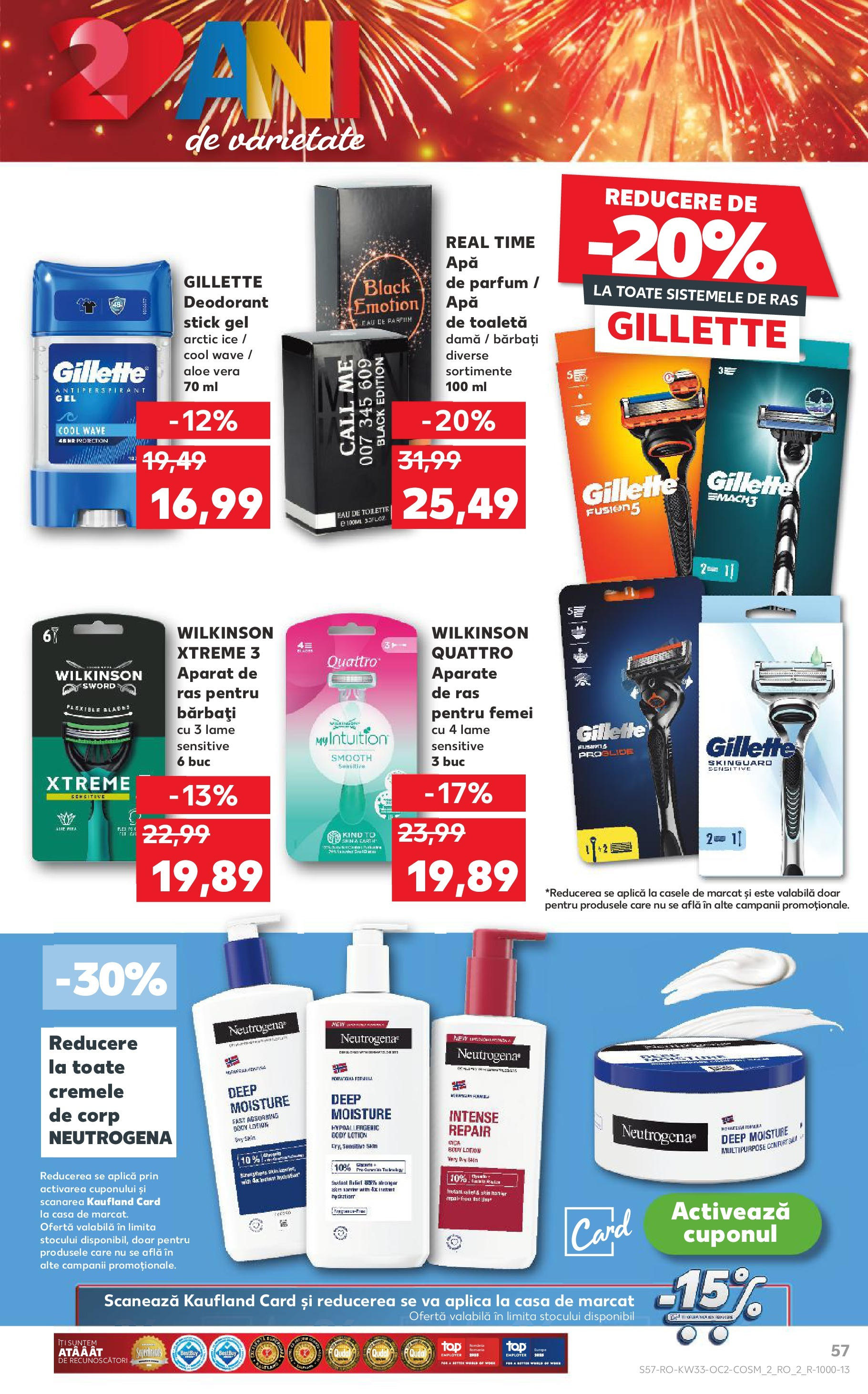 Catalog Kaufland - Deva 13.08.2025 - Revista si Oferta | Pagină: 57 | Produse: Apă de parfum, Parfum, Apă de toaletă, Deodorant