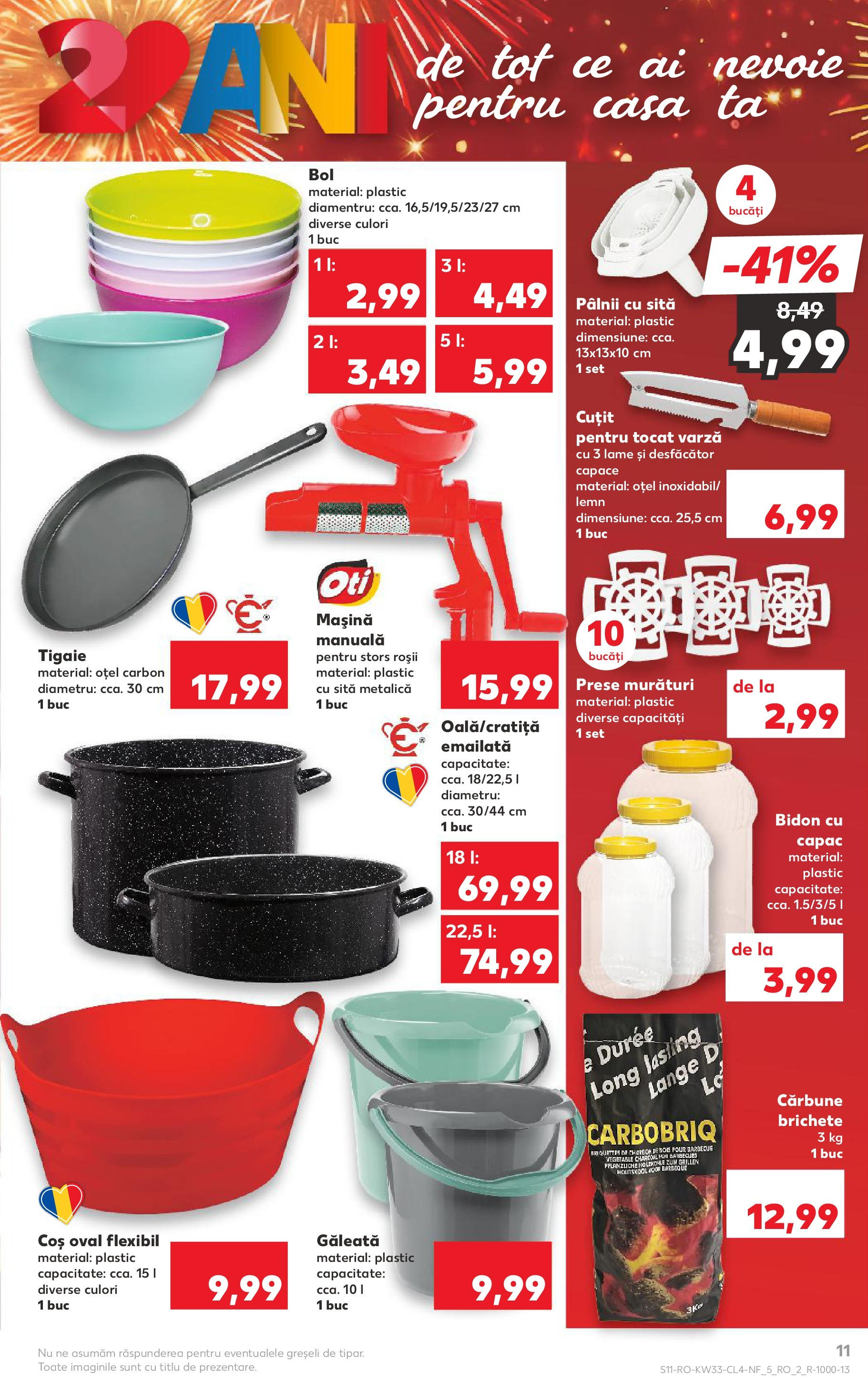 Catalog Kaufland - Tulcea 13.08.2025 - Revista si Oferta | Pagină: 11 | Produse: Varză, Coș, Cuțit, Soğanlar