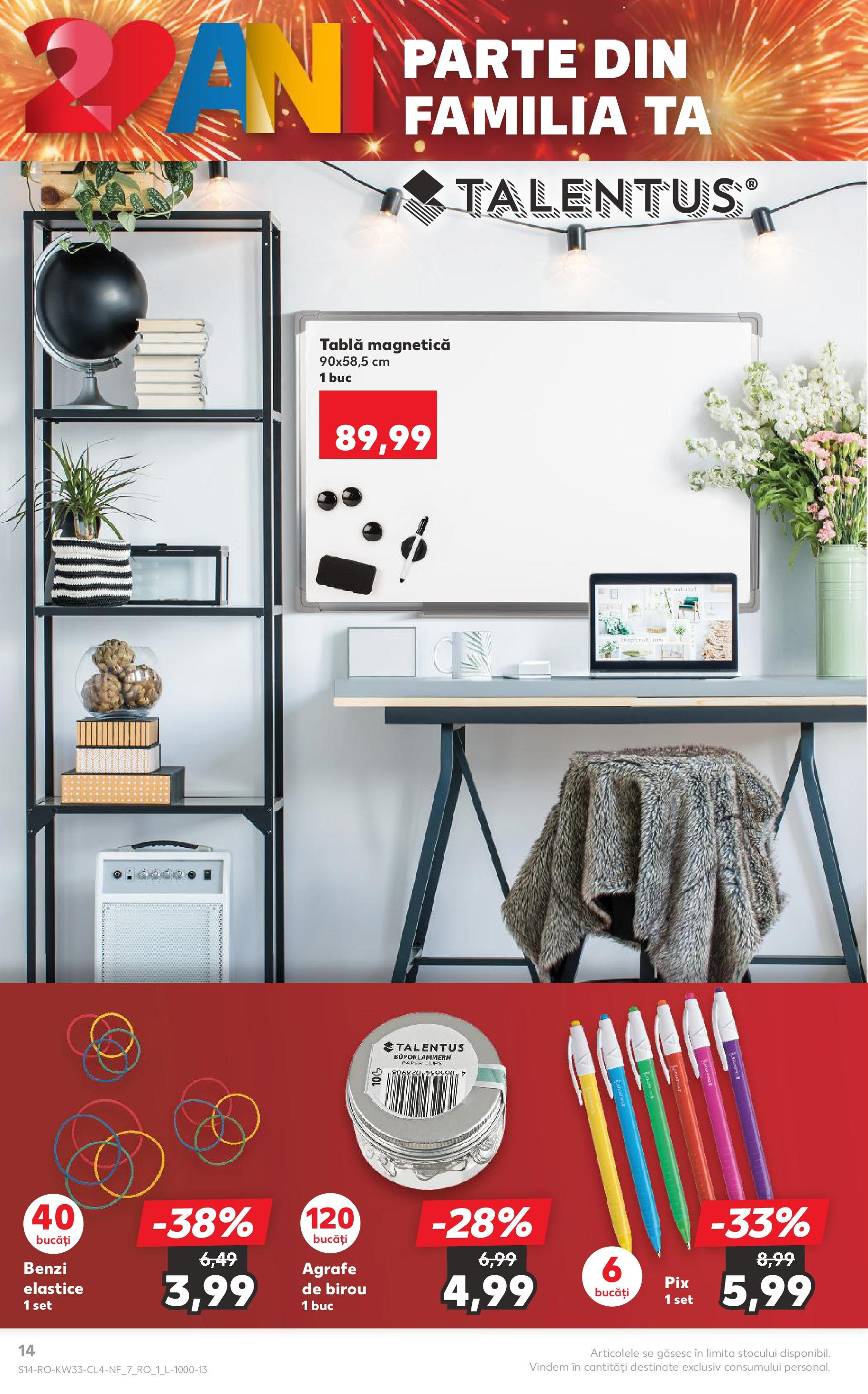 Catalog Kaufland - Tulcea 13.08.2025 - Revista si Oferta | Pagină: 14 | Produse: Çikolatalı gofret, Agrafe, Tablă