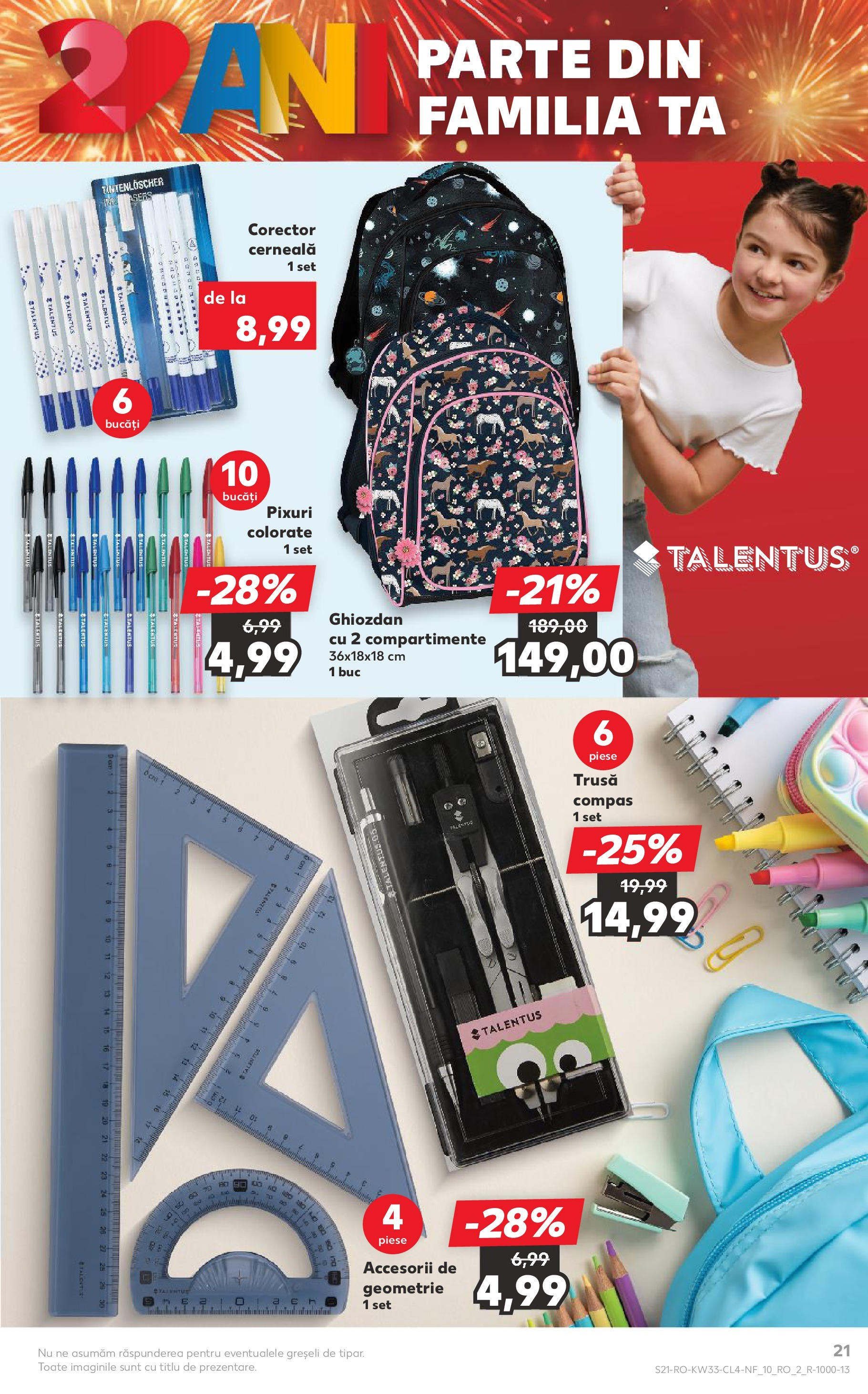Catalog Kaufland - Tulcea 13.08.2025 - Revista si Oferta | Pagină: 21 | Produse: Ghiozdan