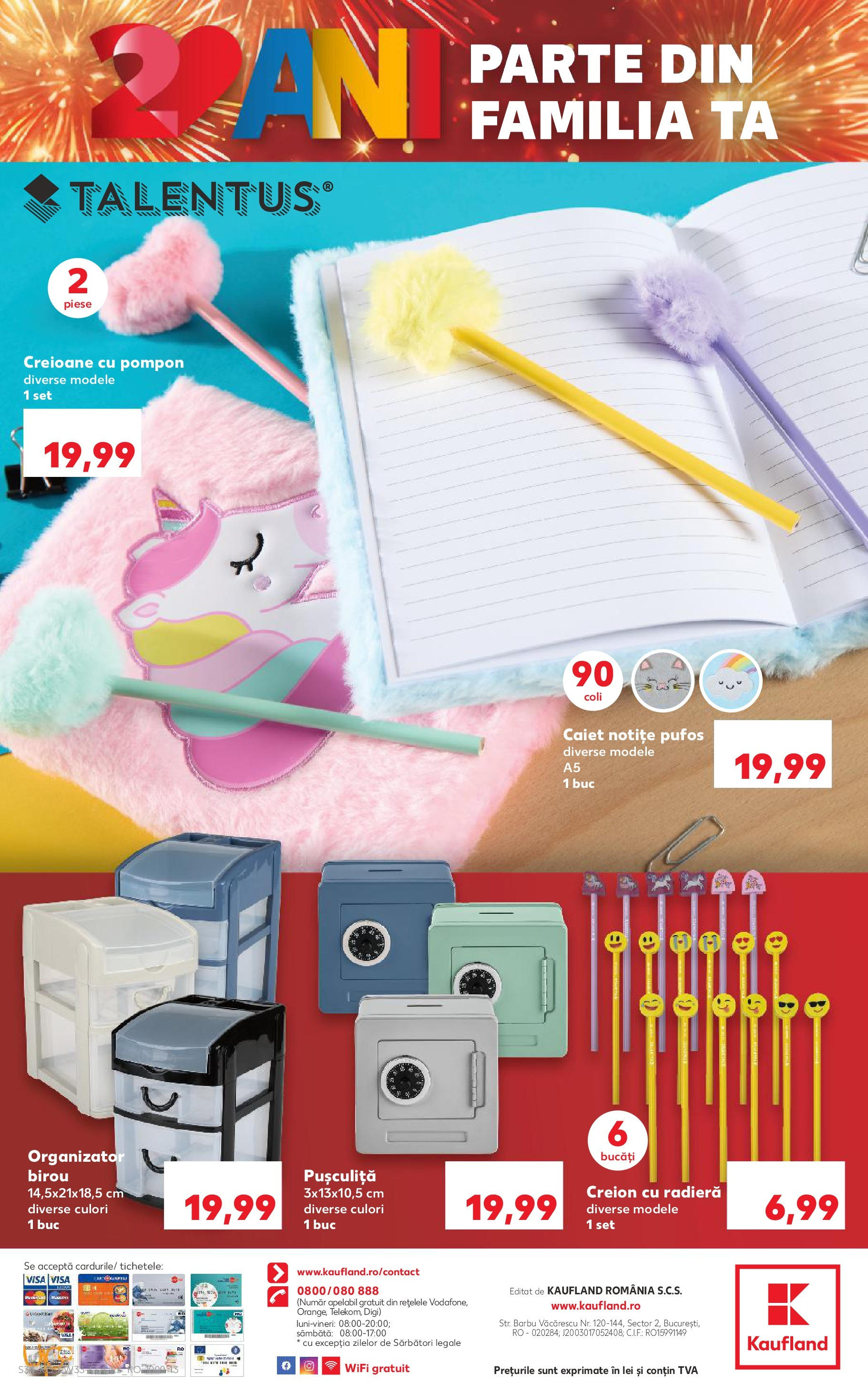 Catalog Kaufland - Tulcea 13.08.2025 - Revista si Oferta | Pagină: 34 | Produse: Notebook, Çikolatalı gofret, Pușculiță
