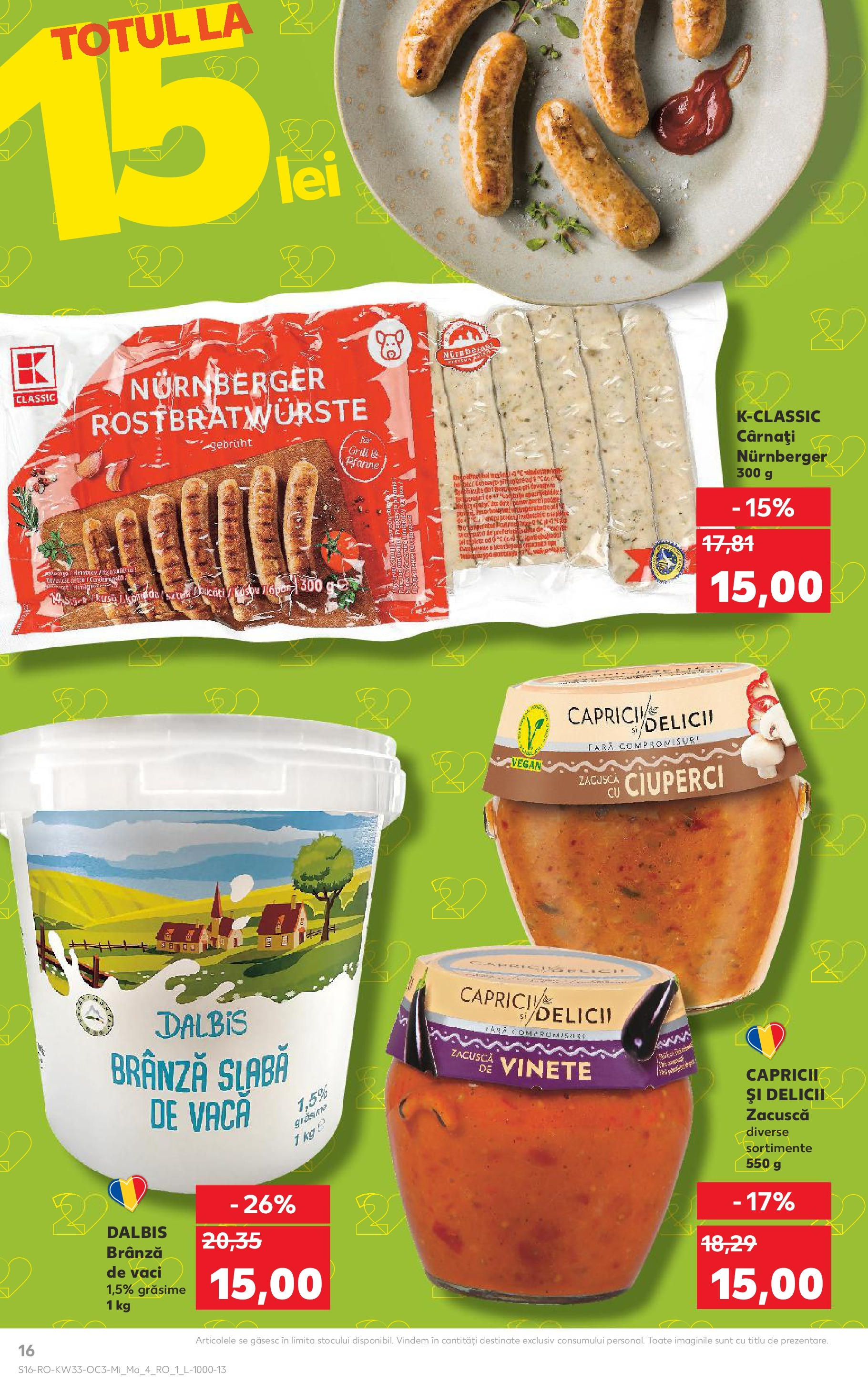 Catalog Kaufland - București 13.08.2025 - Revista si Oferta | Pagină: 16 | Produse: Grill, Ciuperci, Brânză, Cârnați