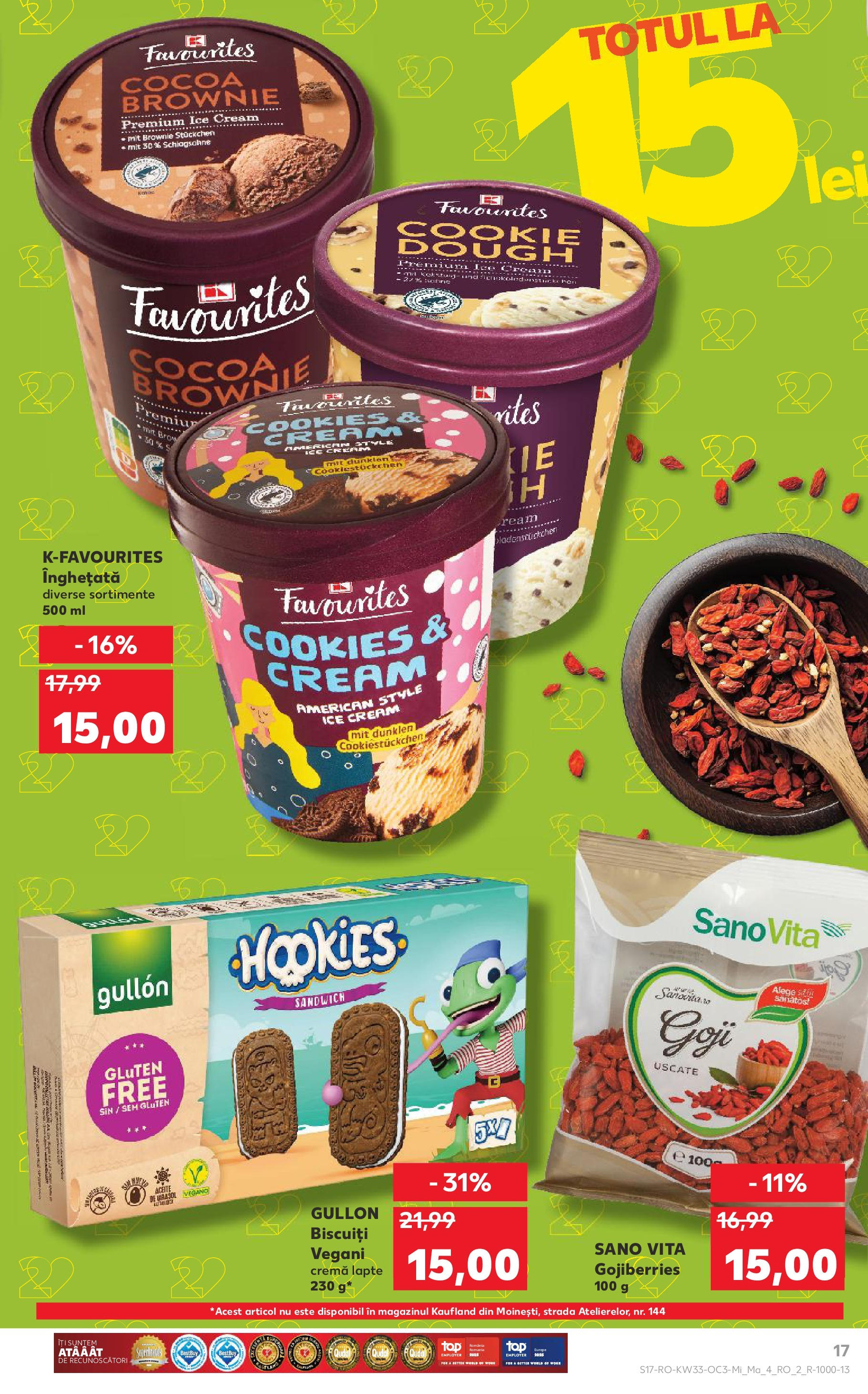 Catalog Kaufland - București 13.08.2025 - Revista si Oferta | Pagină: 17 | Produse: Lapte, Cremă, Biscuiți, Înghețată