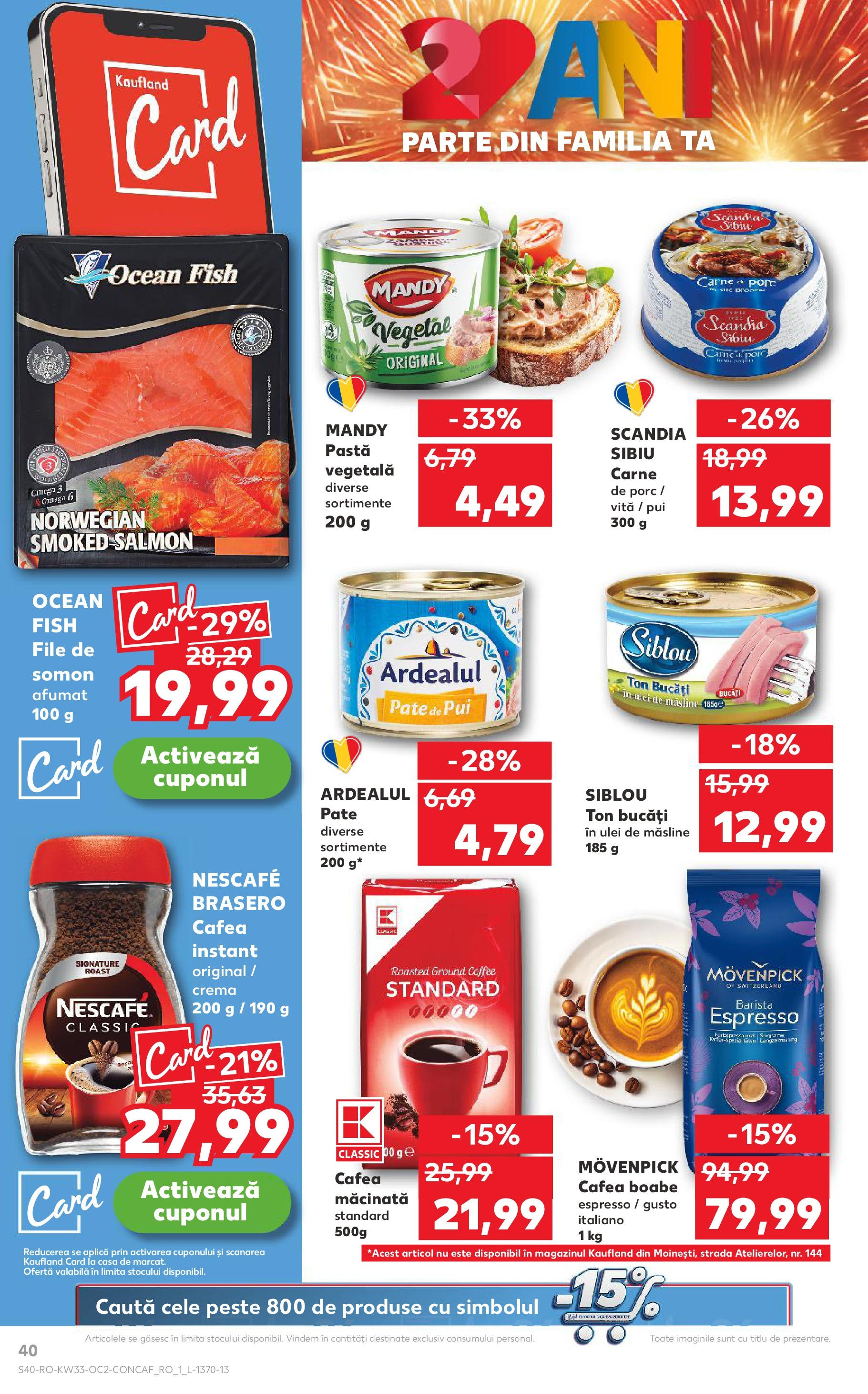 Catalog Kaufland - Fălticeni 13.08.2025 - Revista si Oferta | Pagină: 40 | Produse: Cremă, Ulei, Cafea, Pește