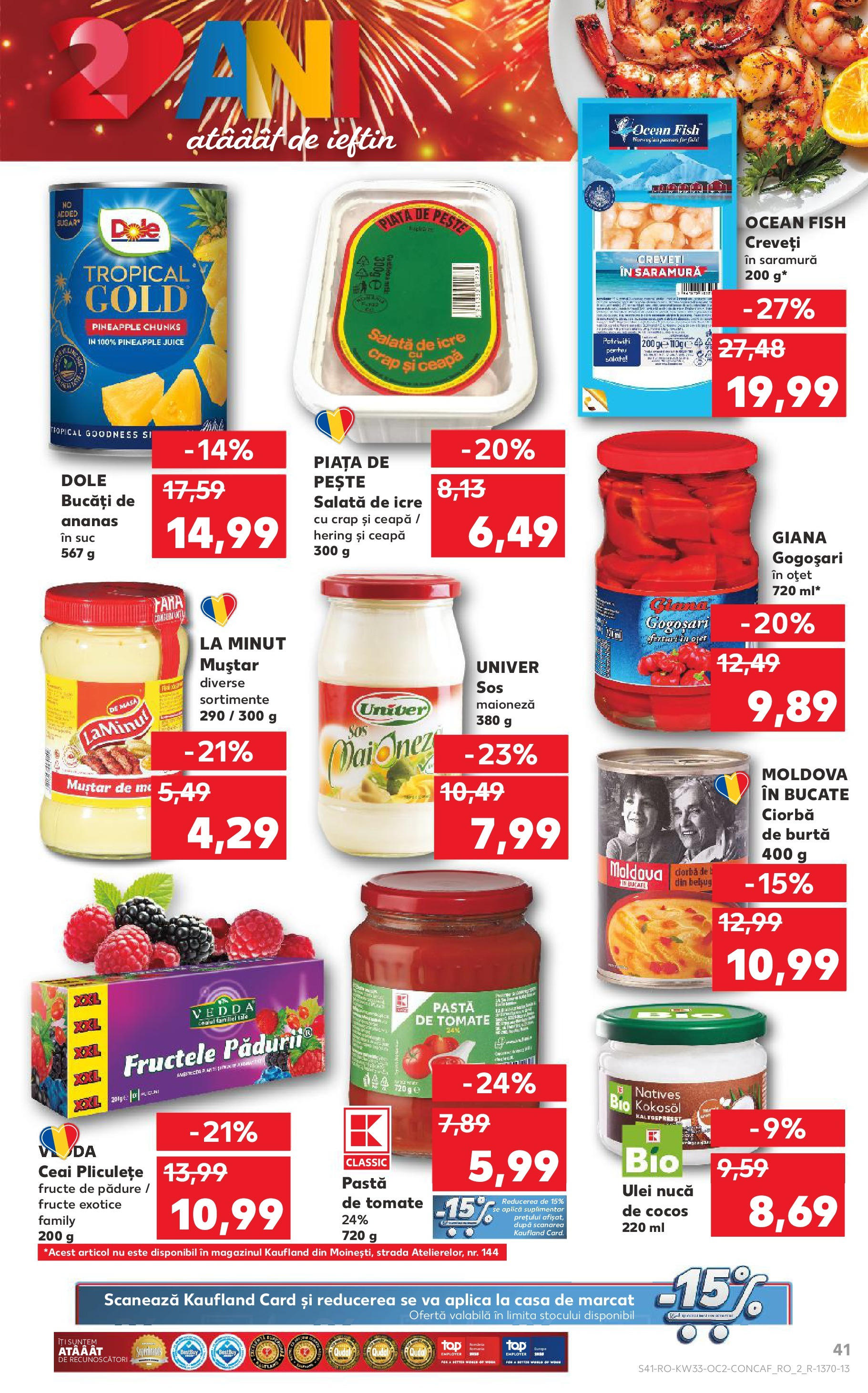 Catalog Kaufland - Fălticeni 13.08.2025 - Revista si Oferta | Pagină: 41 | Produse: Pește, Muștar, Ceapă, Fructe