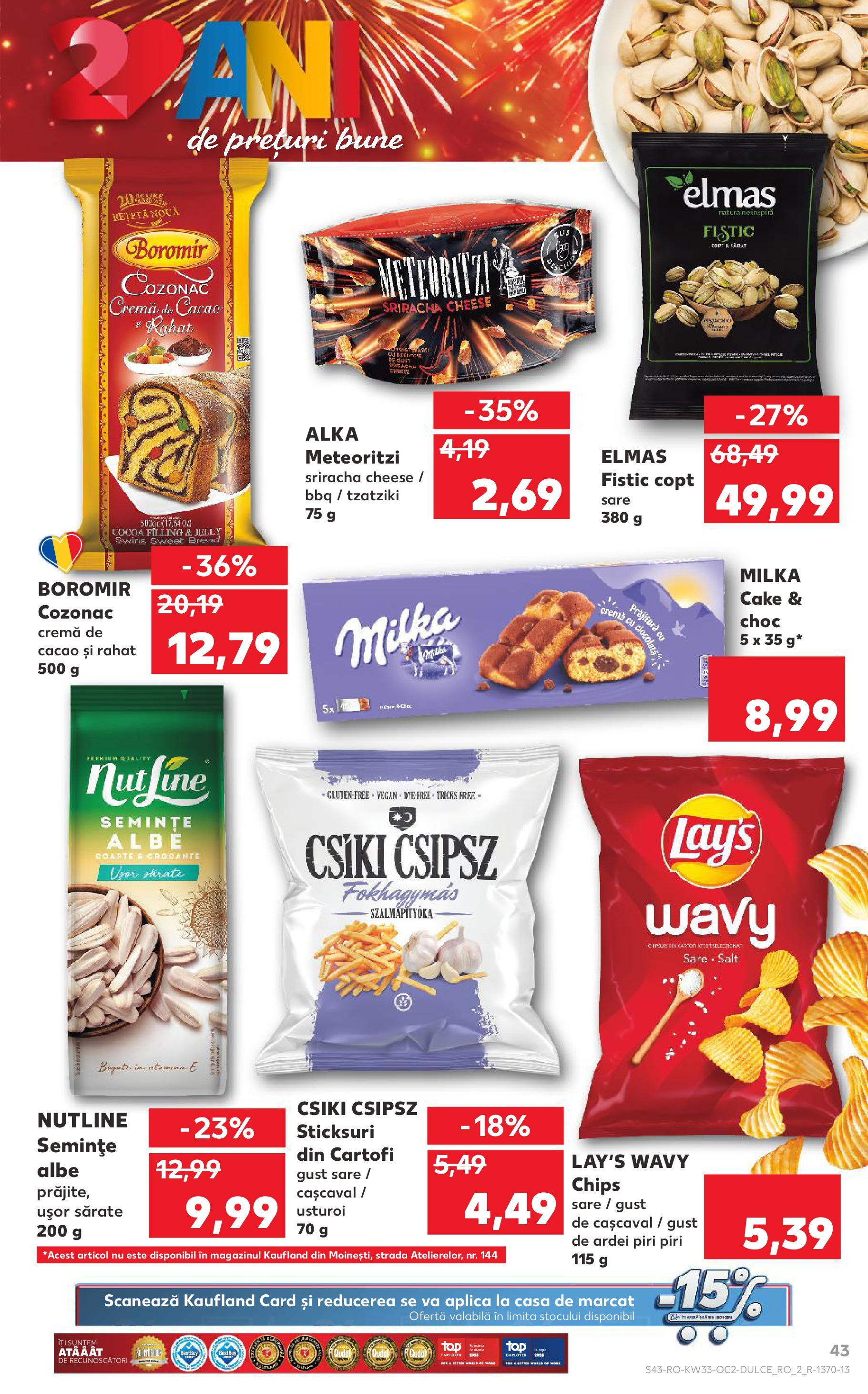 Catalog Kaufland - Fălticeni 13.08.2025 - Revista si Oferta | Pagină: 43 | Produse: Ardei, Ciocolată, Fistic, Cacao