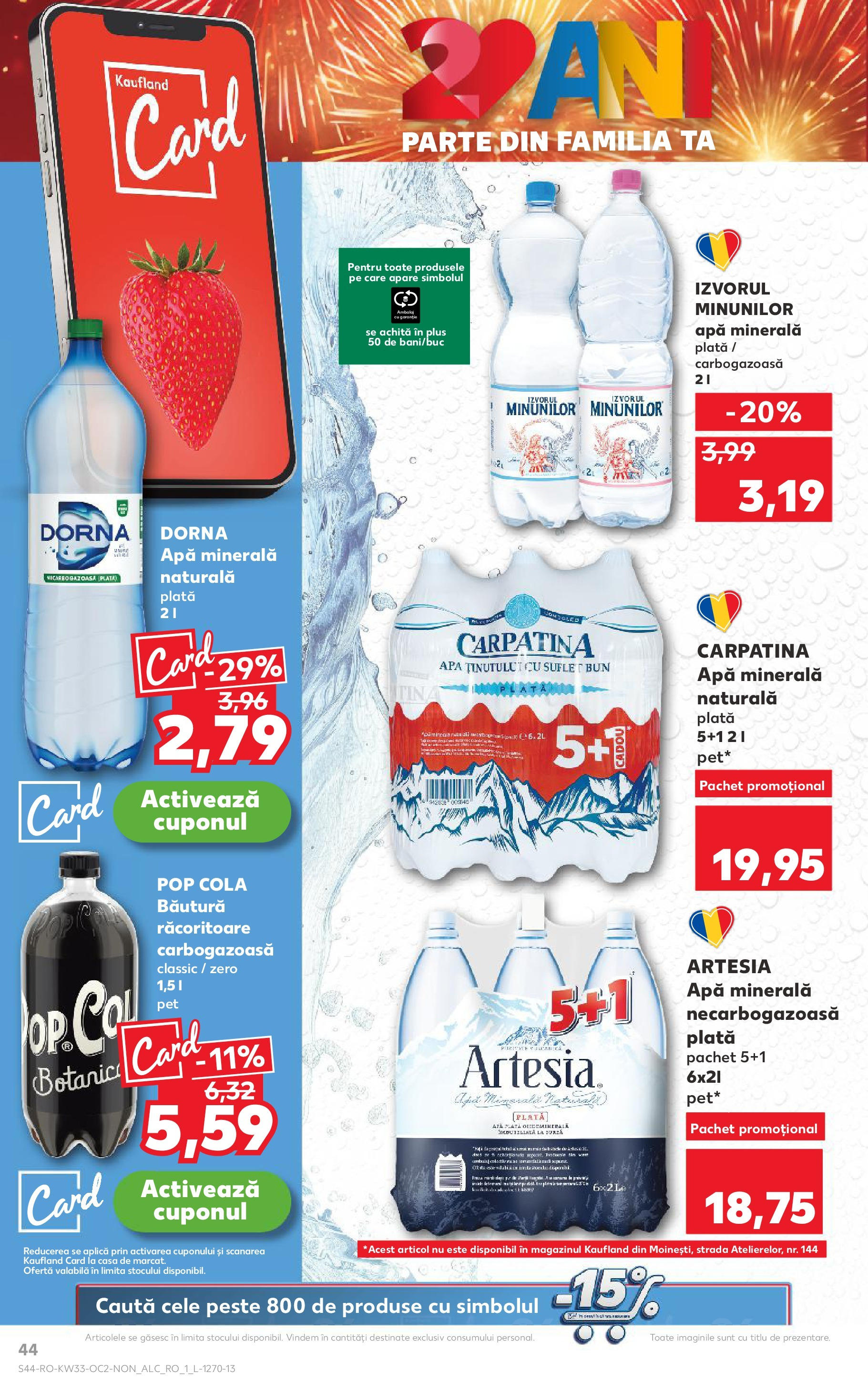 Catalog Kaufland - Fălticeni 13.08.2025 - Revista si Oferta | Pagină: 44 | Produse: Yazı tahtası kalemi, Amerikan servis, Pește, Apă