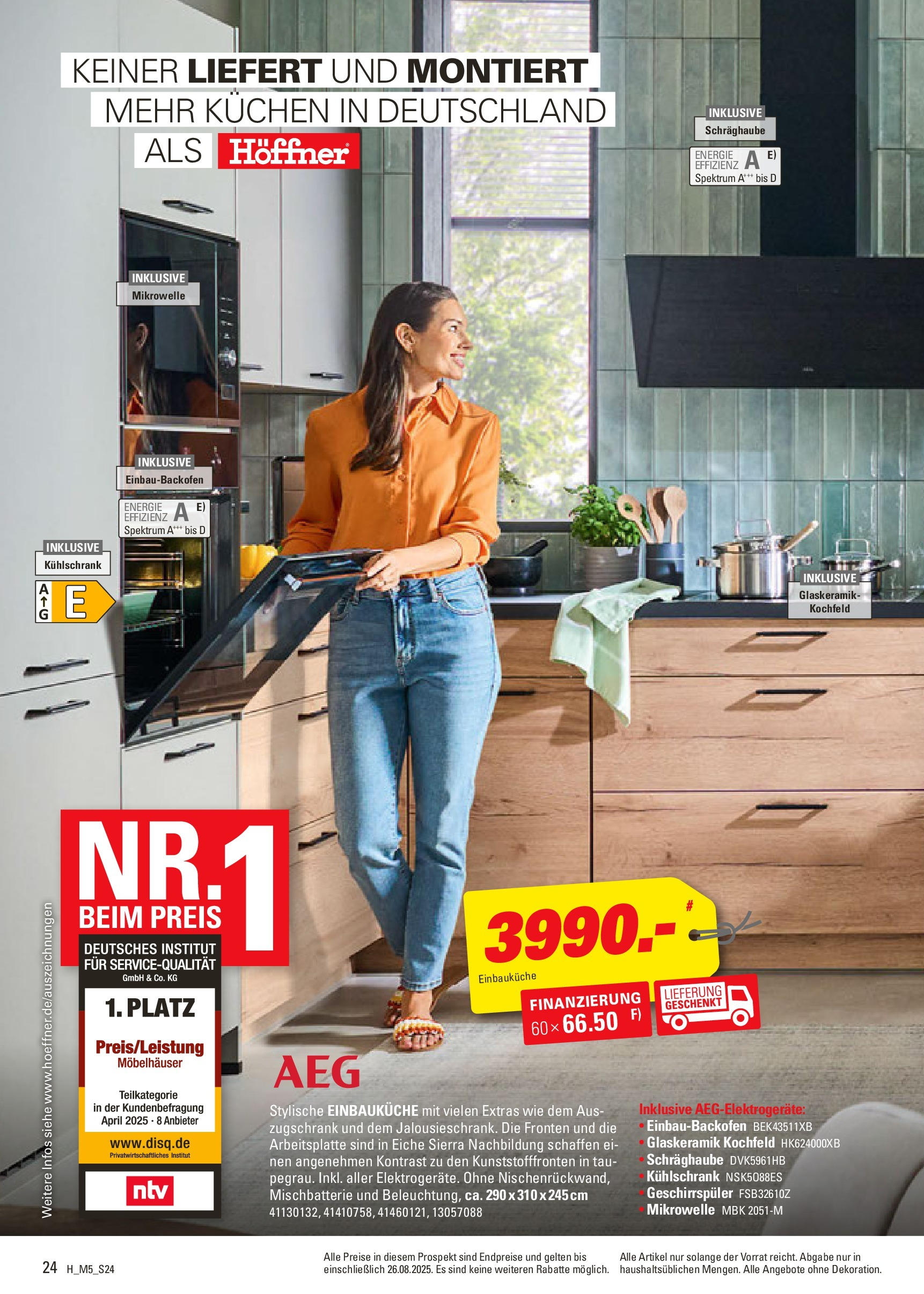 Höffner Prospekt München-Freiham (ab 12.08.2025) zum Blättern | Seite: 24 | Produkte: Mikrowelle, Einbauküche, Kühlschrank, Kochfeld Höffner Prospekt München-Freiham (ab 12.08.2025) zum Blättern | Seite: 24 | Produkte: Mikrowelle, Einbauküche, Kühlschrank, Kochfeld