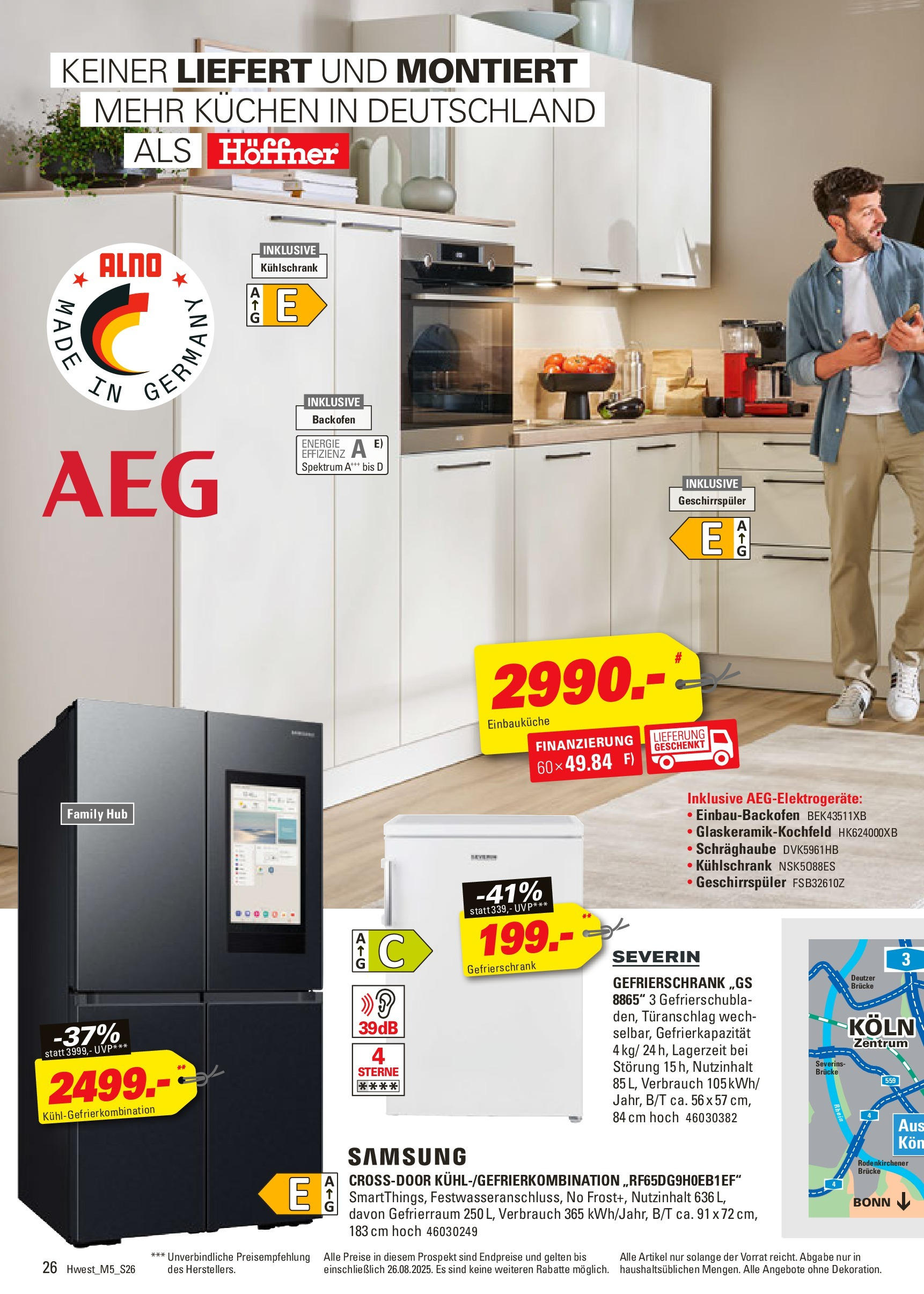 Höffner Prospekt München-Freiham (ab 12.08.2025) zum Blättern | Seite: 26 | Produkte: Gefrierschrank, Geschirrspüler, Samsung, Backofen Höffner Prospekt München-Freiham (ab 12.08.2025) zum Blättern | Seite: 26 | Produkte: Gefrierschrank, Geschirrspüler, Samsung, Backofen