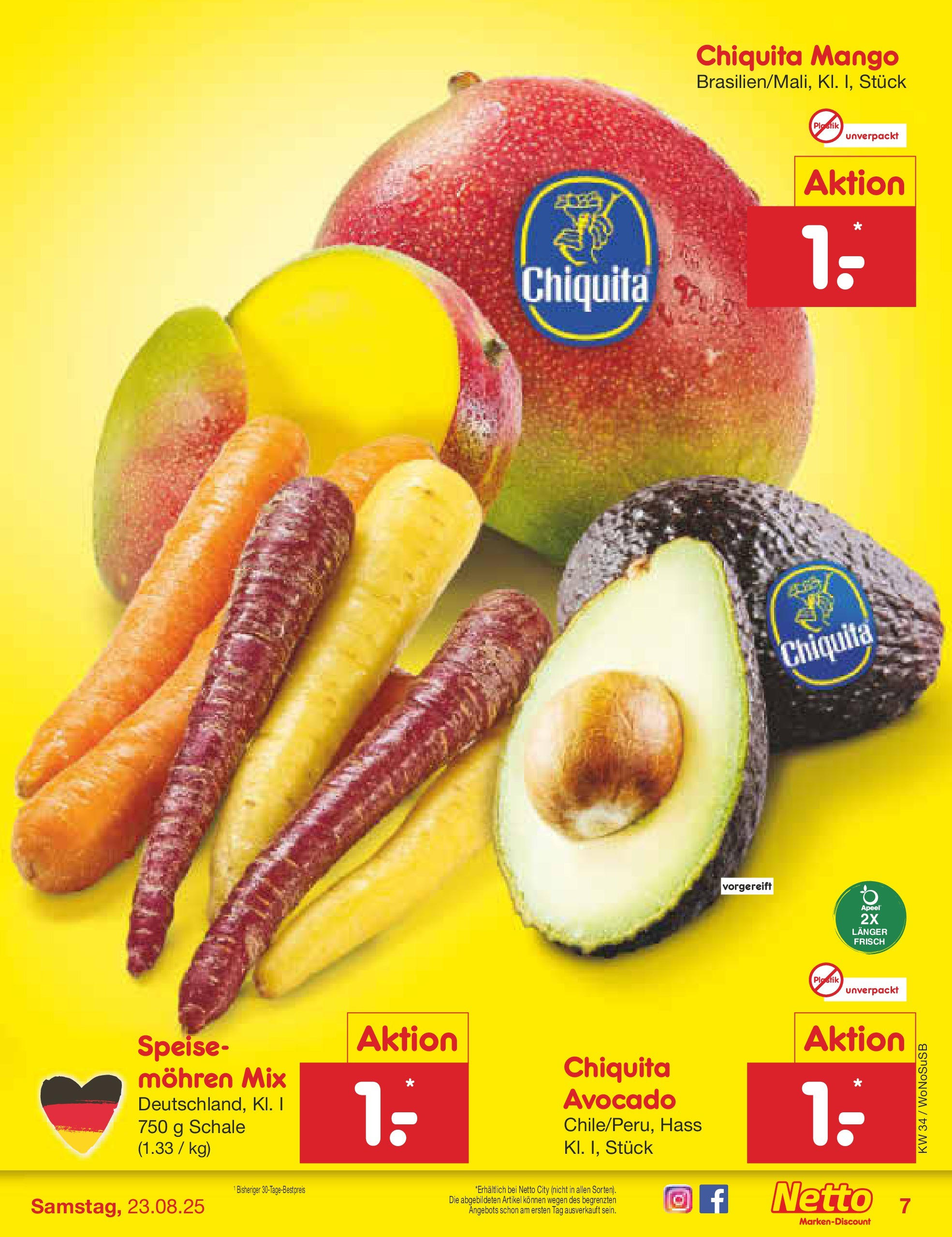 Netto Marken-Discount prospekt Frankfurt am Main	 (ab 18.08.2025) » Angebote | Seite: 7 | Produkte: Mohren, Avocado, Mango