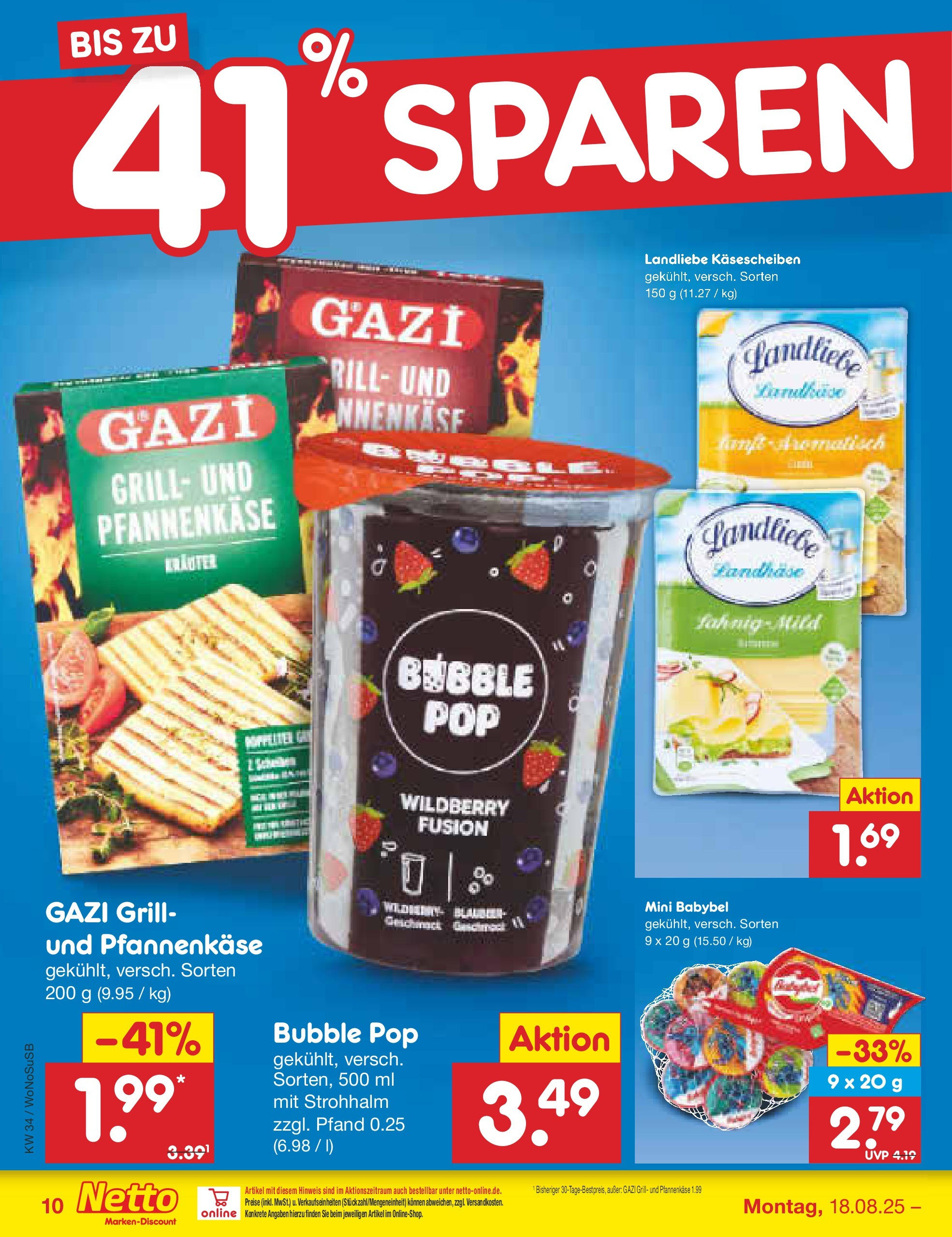 Netto Marken-Discount prospekt Frankfurt am Main	 (ab 18.08.2025) » Angebote | Seite: 10 | Produkte: Grill, Babybel