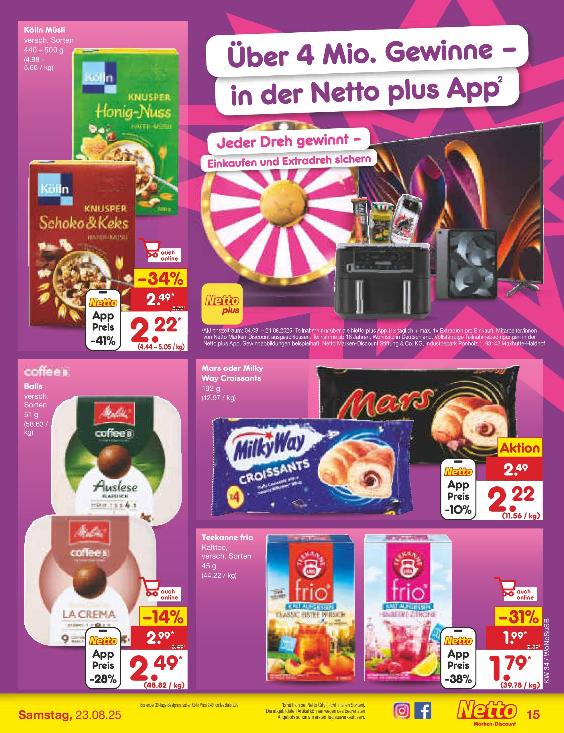 Netto Marken-Discount prospekt Frankfurt am Main	 (ab 18.08.2025) » Angebote | Seite: 17 | Produkte: Musli, Kolln, Mars, Teekanne