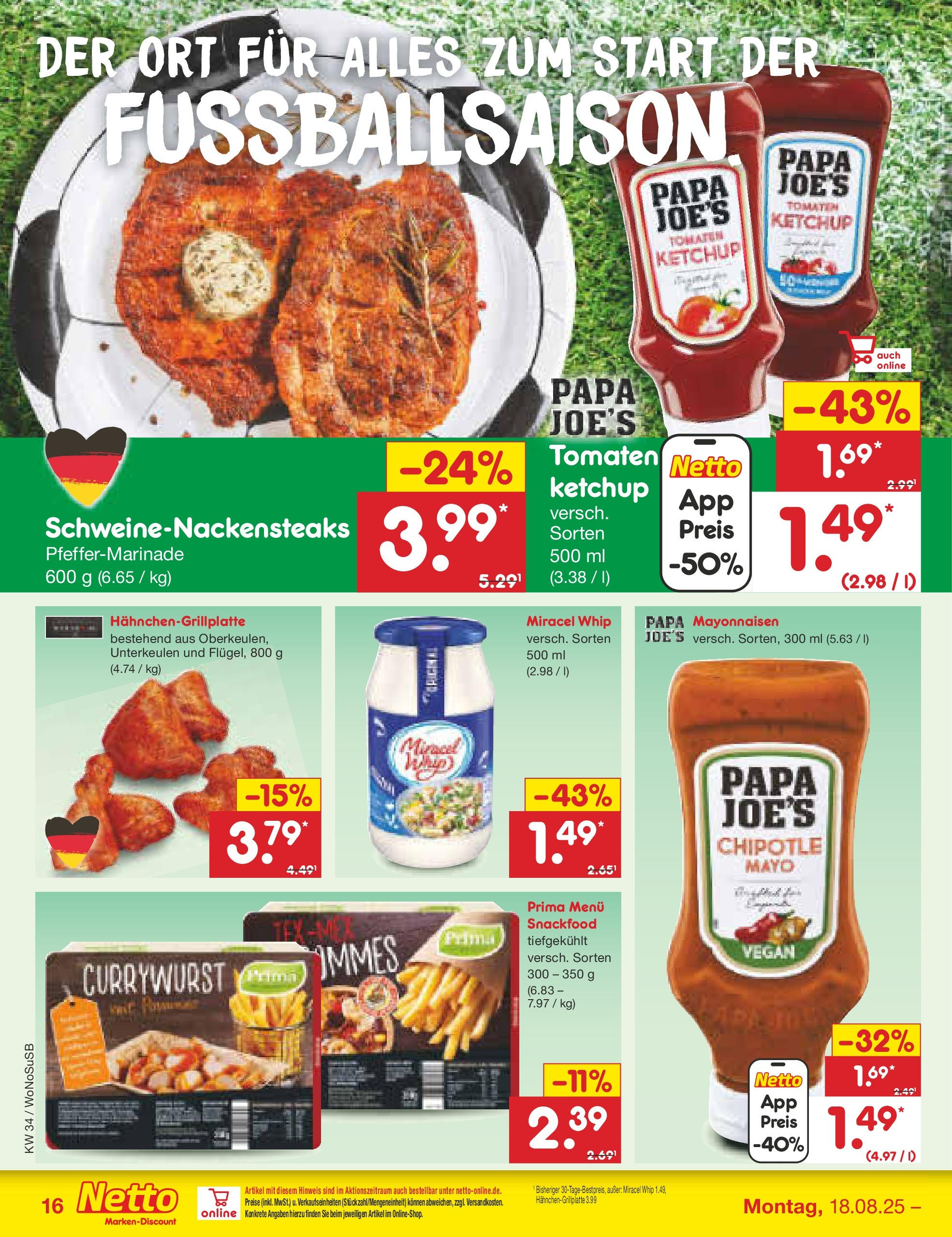 Netto Marken-Discount prospekt Frankfurt am Main	 (ab 18.08.2025) » Angebote | Seite: 20 | Produkte: Tomaten, Miracel whip, Ketchup