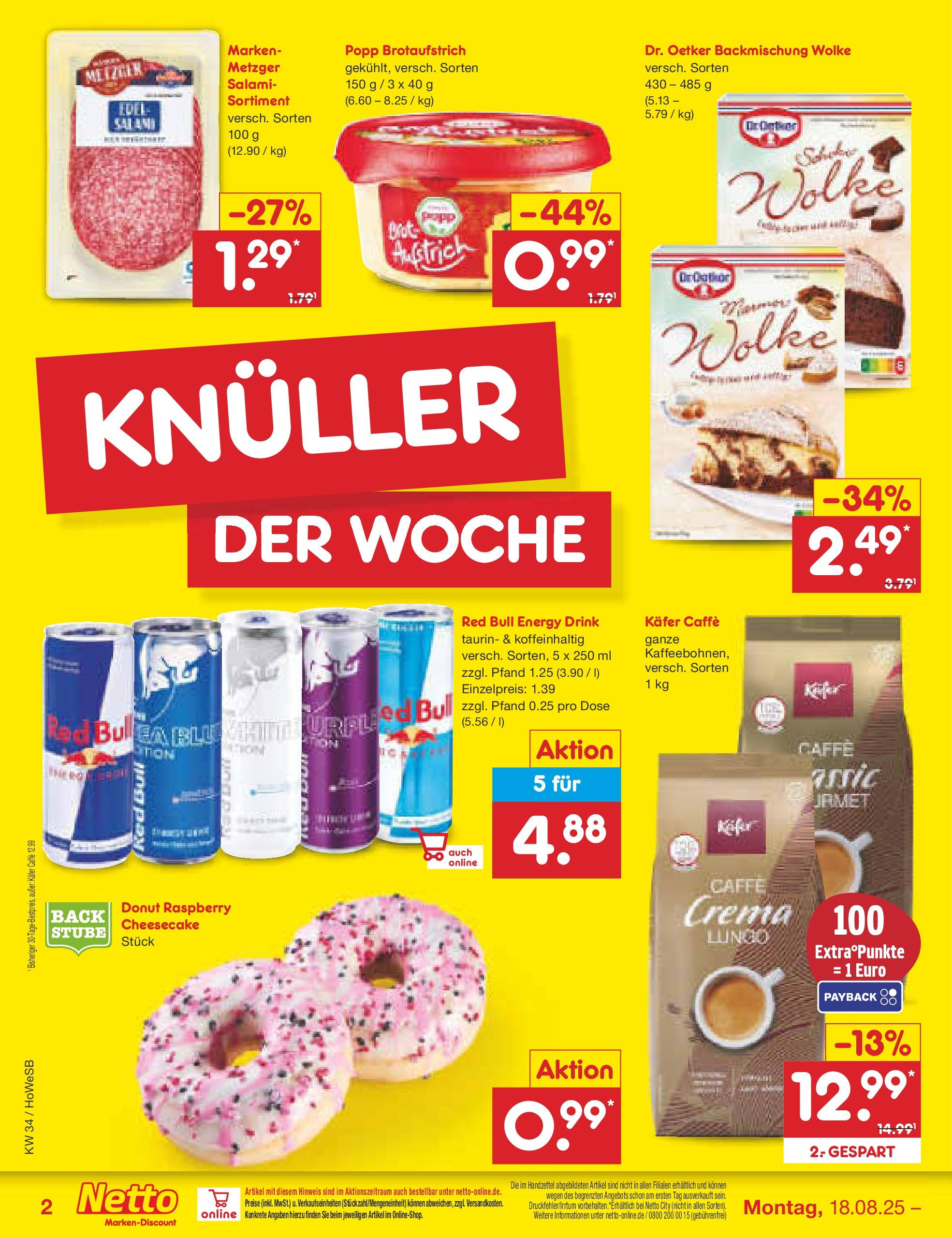 Netto Marken-Discount prospekt Hannover	 (ab 18.08.2025) » Angebote | Seite: 2 | Produkte: Red bull, Energy, Salami