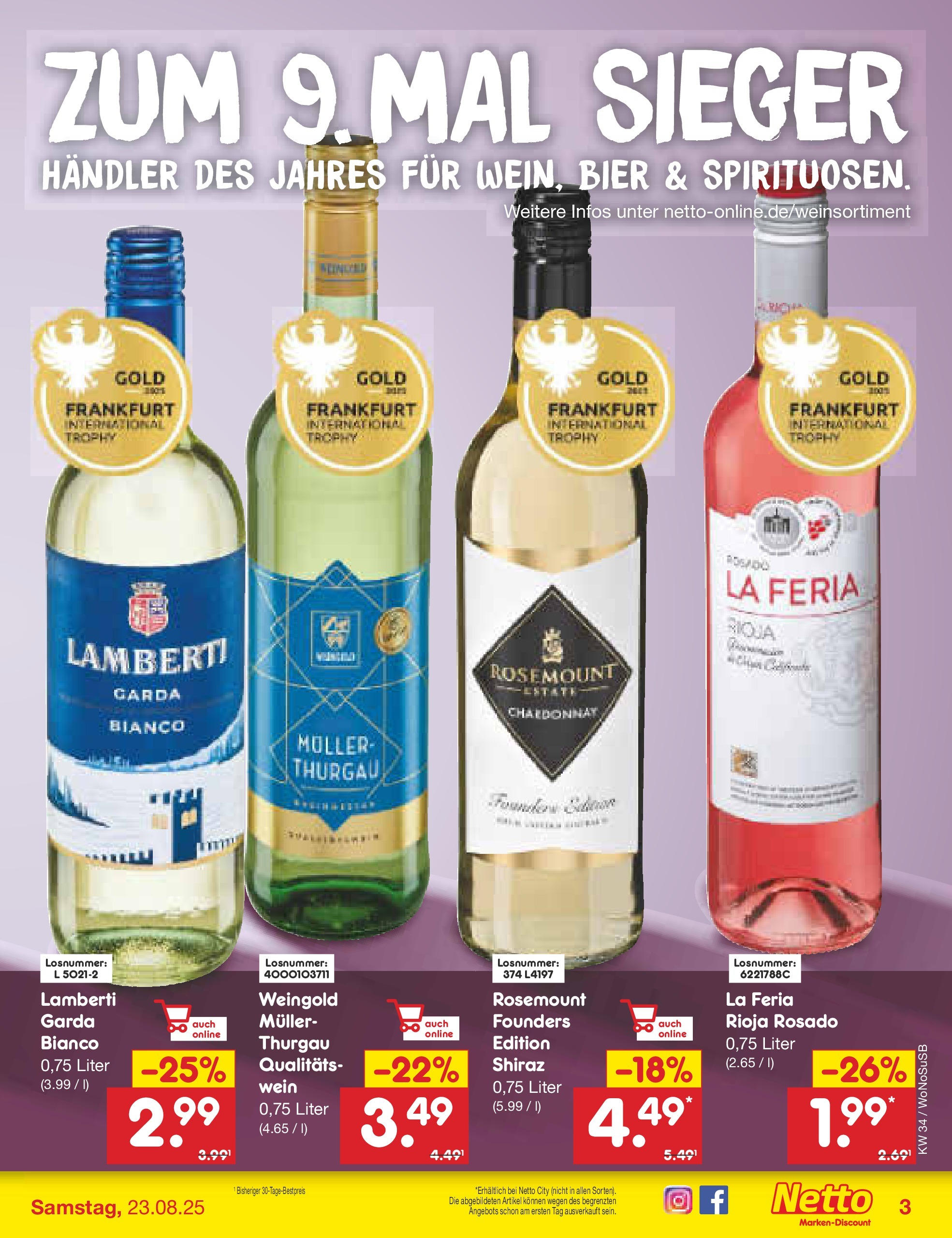 Netto Marken-Discount prospekt Frankfurt am Main	 (ab 18.08.2025) » Angebote | Seite: 35 | Produkte: Bier, Wein