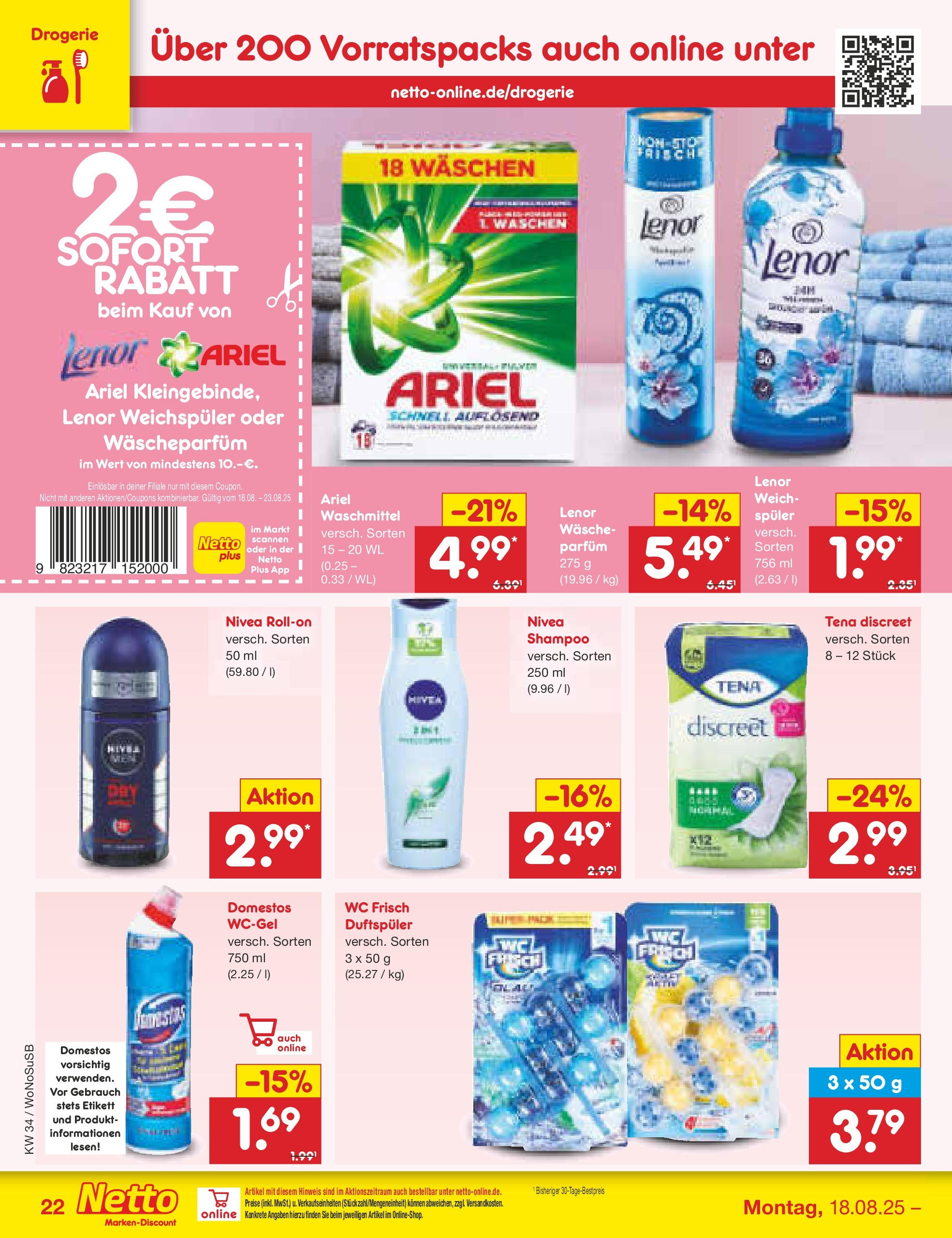 Netto Marken-Discount prospekt Frankfurt am Main	 (ab 18.08.2025) » Angebote | Seite: 36 | Produkte: Lenor, Shampoo, Weichspüler, Waschmittel