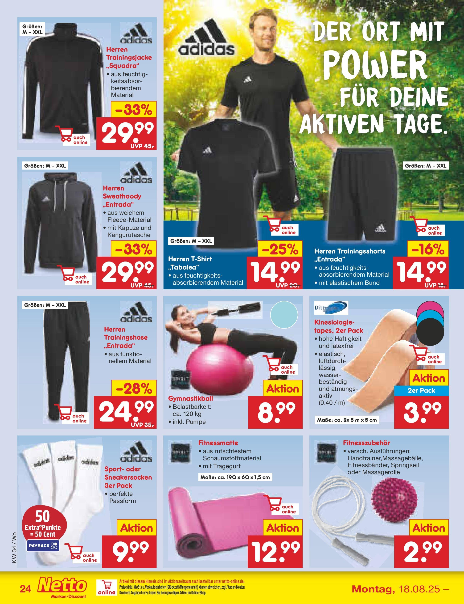 Netto Marken-Discount prospekt Frankfurt am Main	 (ab 18.08.2025) » Angebote | Seite: 42 | Produkte: Trainingsjacke, Trainingshose, Wasser