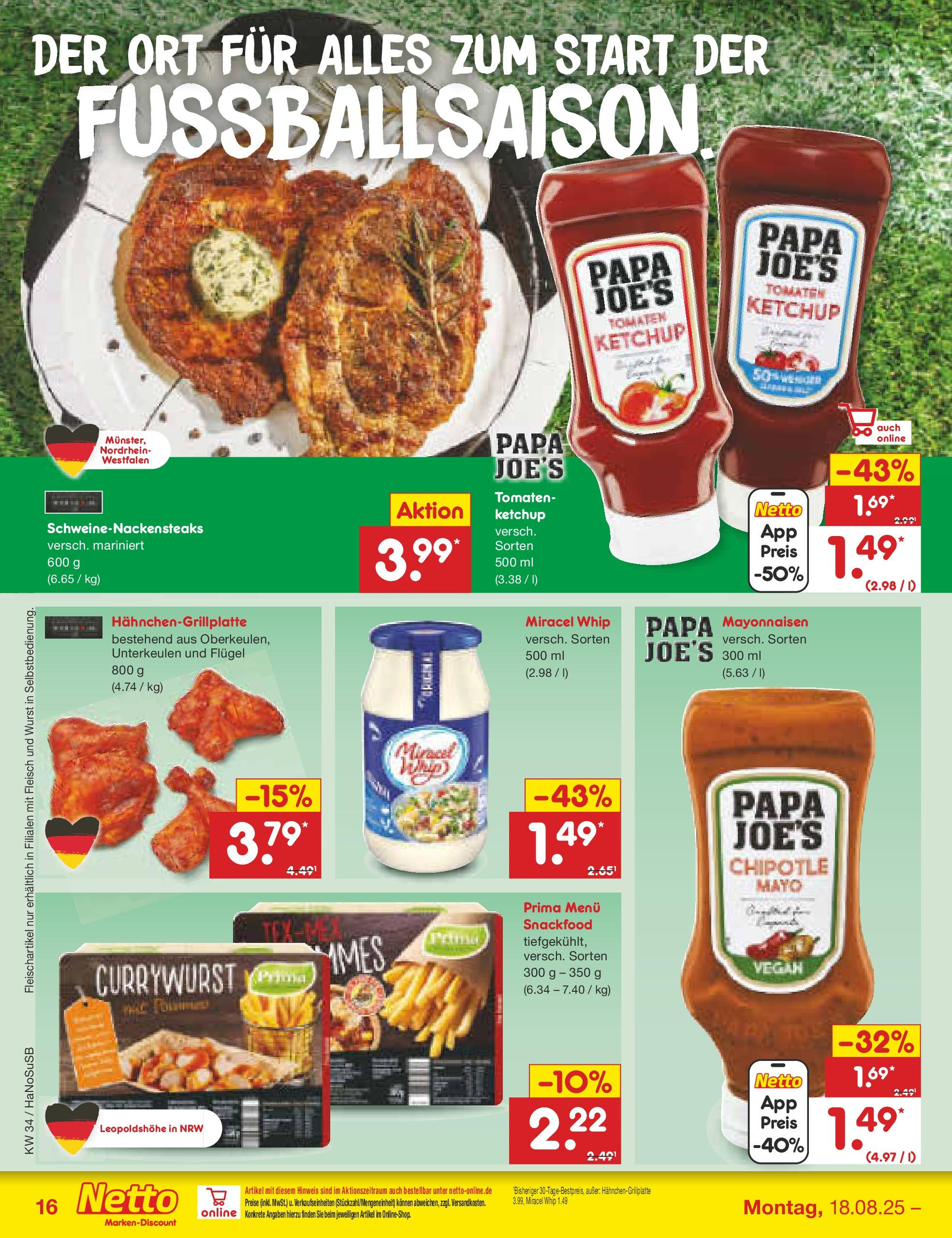 Netto Marken-Discount prospekt Wuppertal	 (ab 18.08.2025) » Angebote | Seite: 20 | Produkte: Tomaten, Wurst, Ketchup, Fleisch